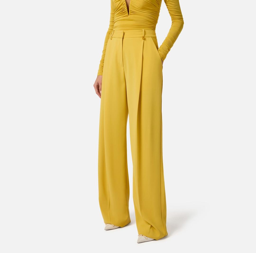 Pantaloni in crêpe leggero con logo charm PA16761E2 EV4 ELISABETTA FRANCHI 