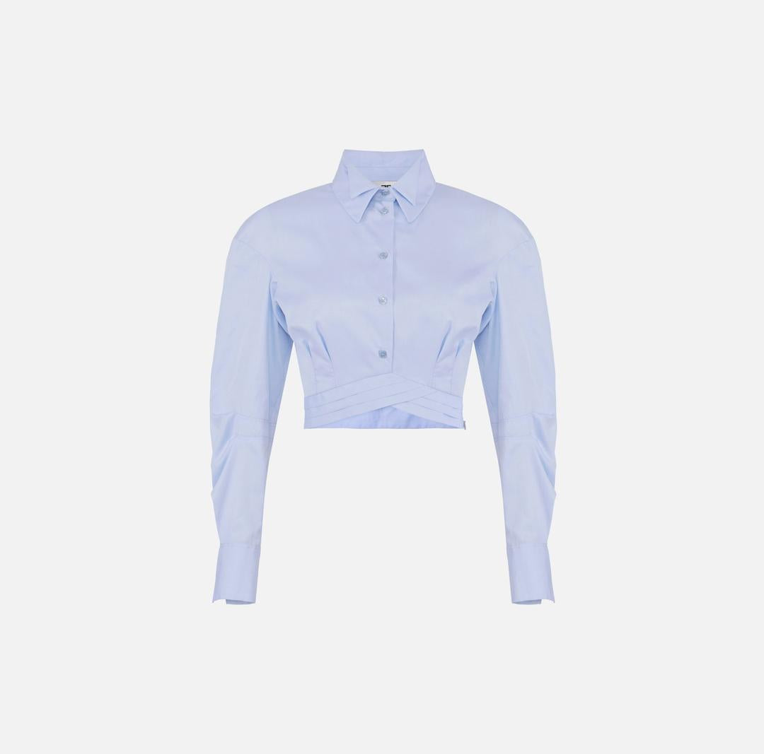 Camicia in popeline di cotone con fascione CA12161E2 019 ELISABETTA FRANCHI 