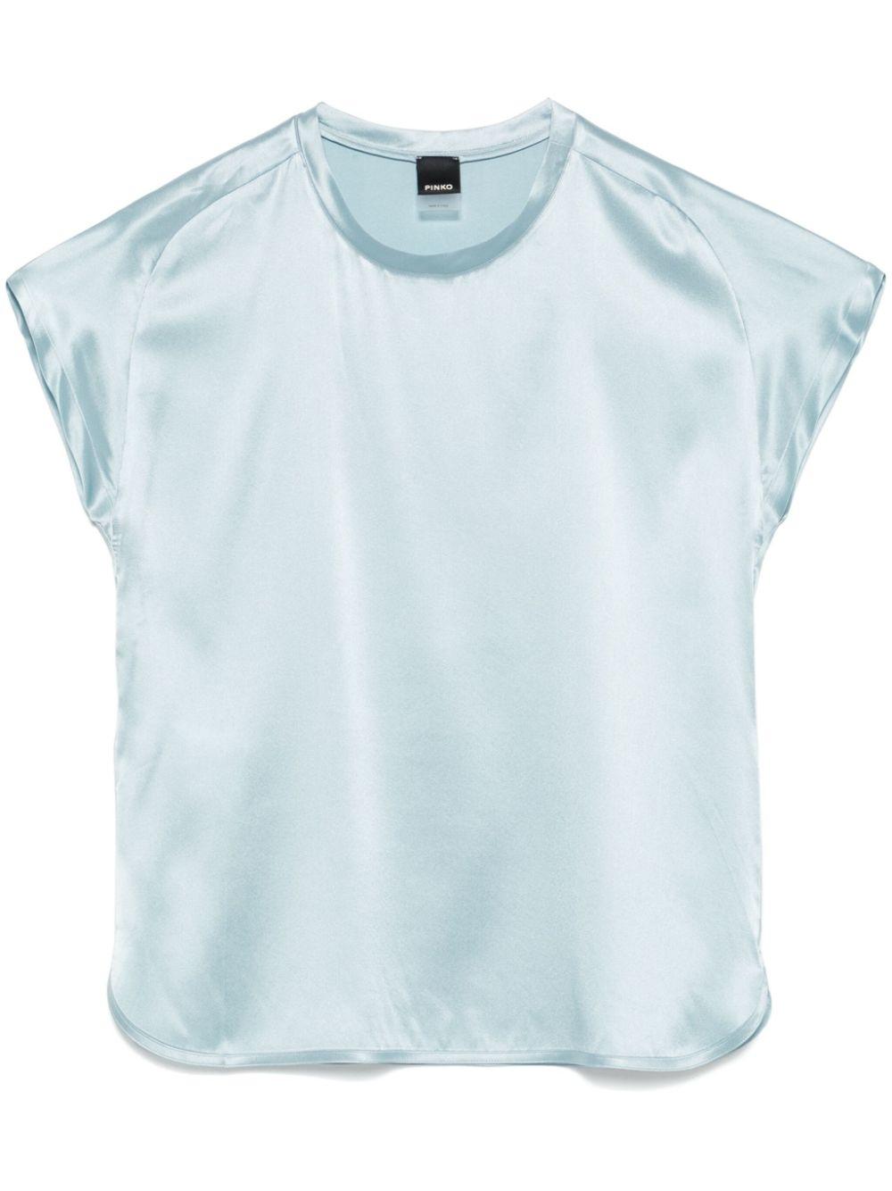 Blusa donna in satin maniche ad aletta