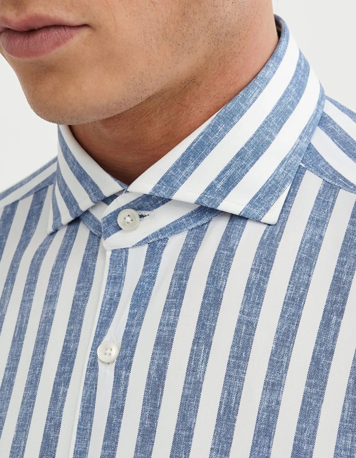 Camicia Collo francese Fantasia Armaturato Blu