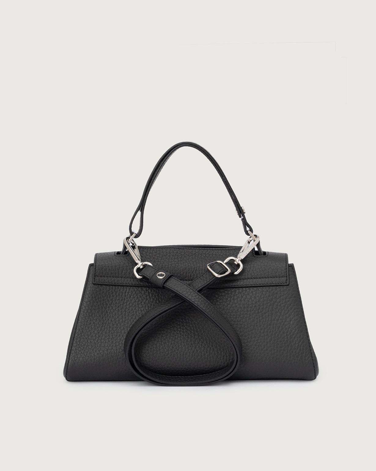 Borsa Sveva Longuette Soft in pelle con tracolla<BR/> B02159SOF NERO ORCIANI 