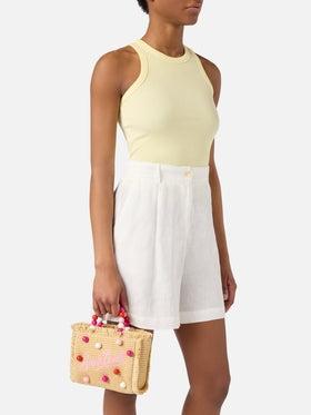 Borsa Vanity Mini Straw con manico perline<BR/> VAMI009 00347L MC2 SAINT BARTH 