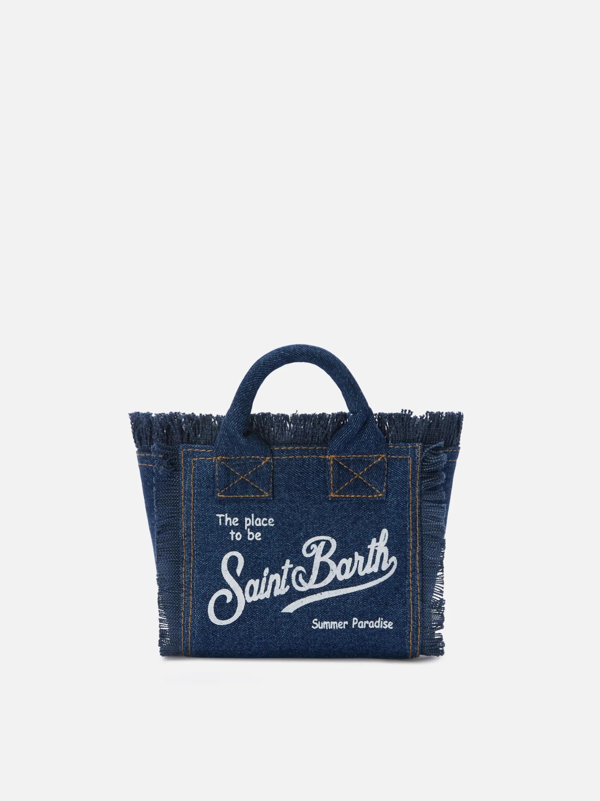 Borsa Vanity mini in denim lavaggio scuro<BR/> VAMI001 00431L MC2 SAINT BARTH 