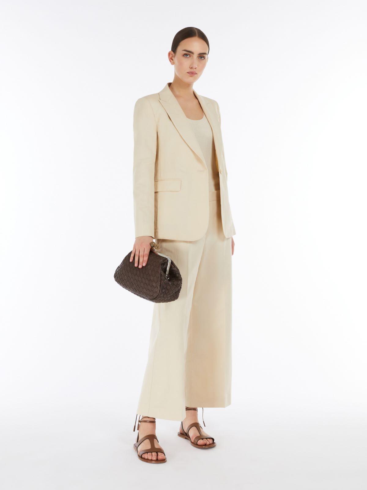 Pantalone donna cropped in misto lino ZIRCONE 016 WEEKEND 