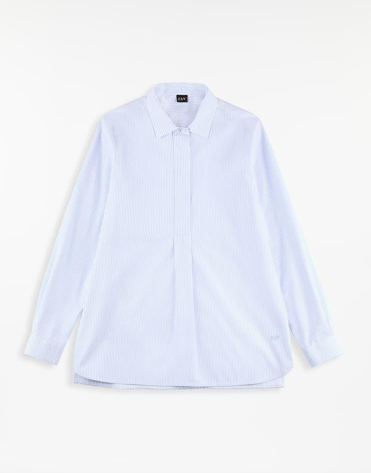 Camicia Regular in Cotone a Righe NCWA150A030XAM U603 FAY 