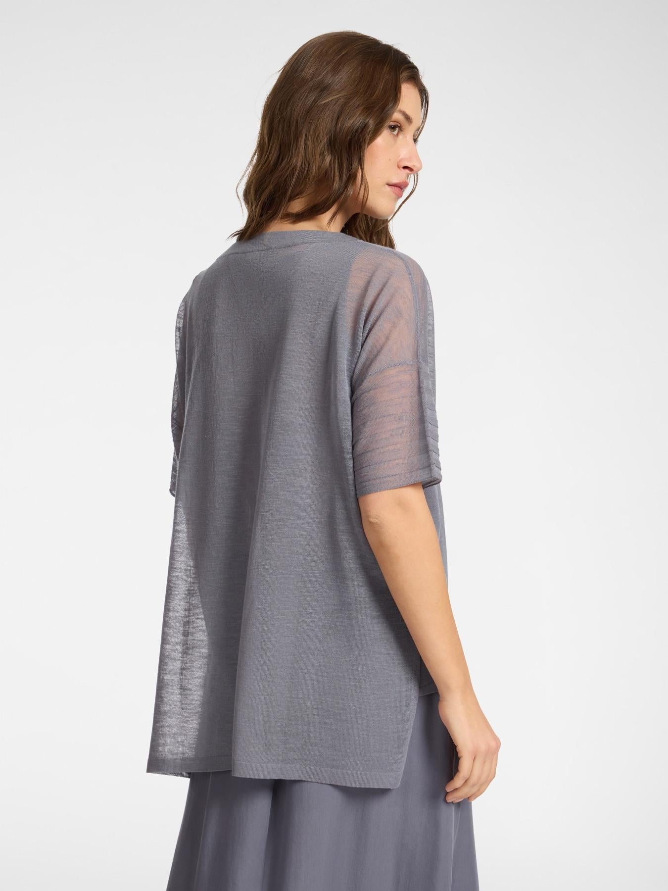 Maglia girocollo misto lino<BR/> M609Z000758N 23 ELENA MIRO 