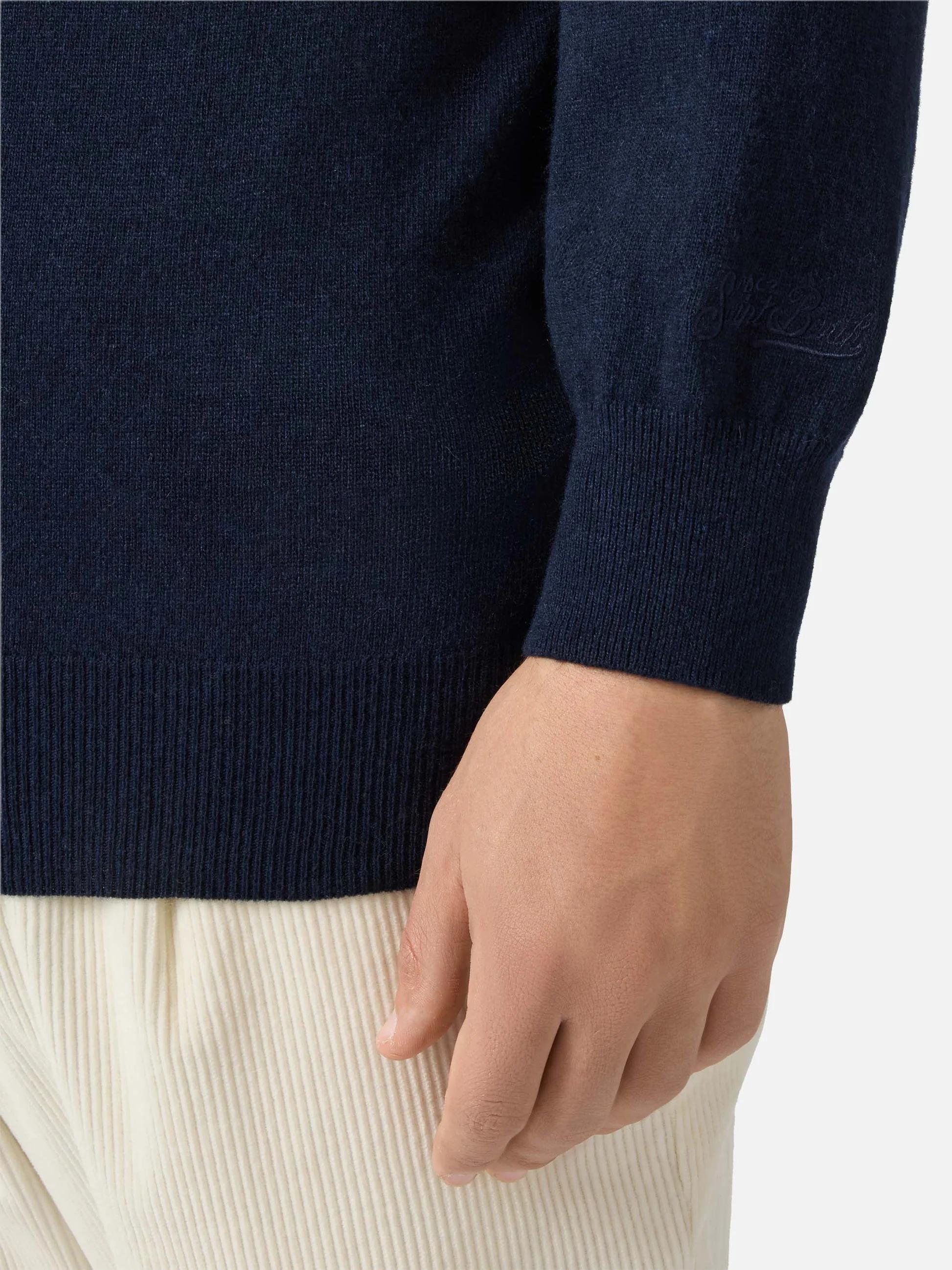 Maglione a girocollo Heron Light con ricamo Non sono bello, piaccio! | VACANZE DI NATALE SPECIAL EDITION HER0024 02828I MC2 SAINT BARTH 