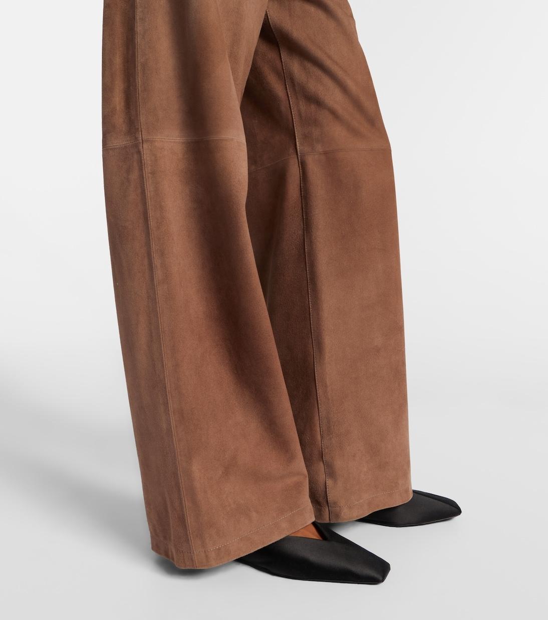 SMMFULMINE<BR/>Pantaloni Fulmine in suede a gamba larga SMMFULMINE 002 S MAX MARA 