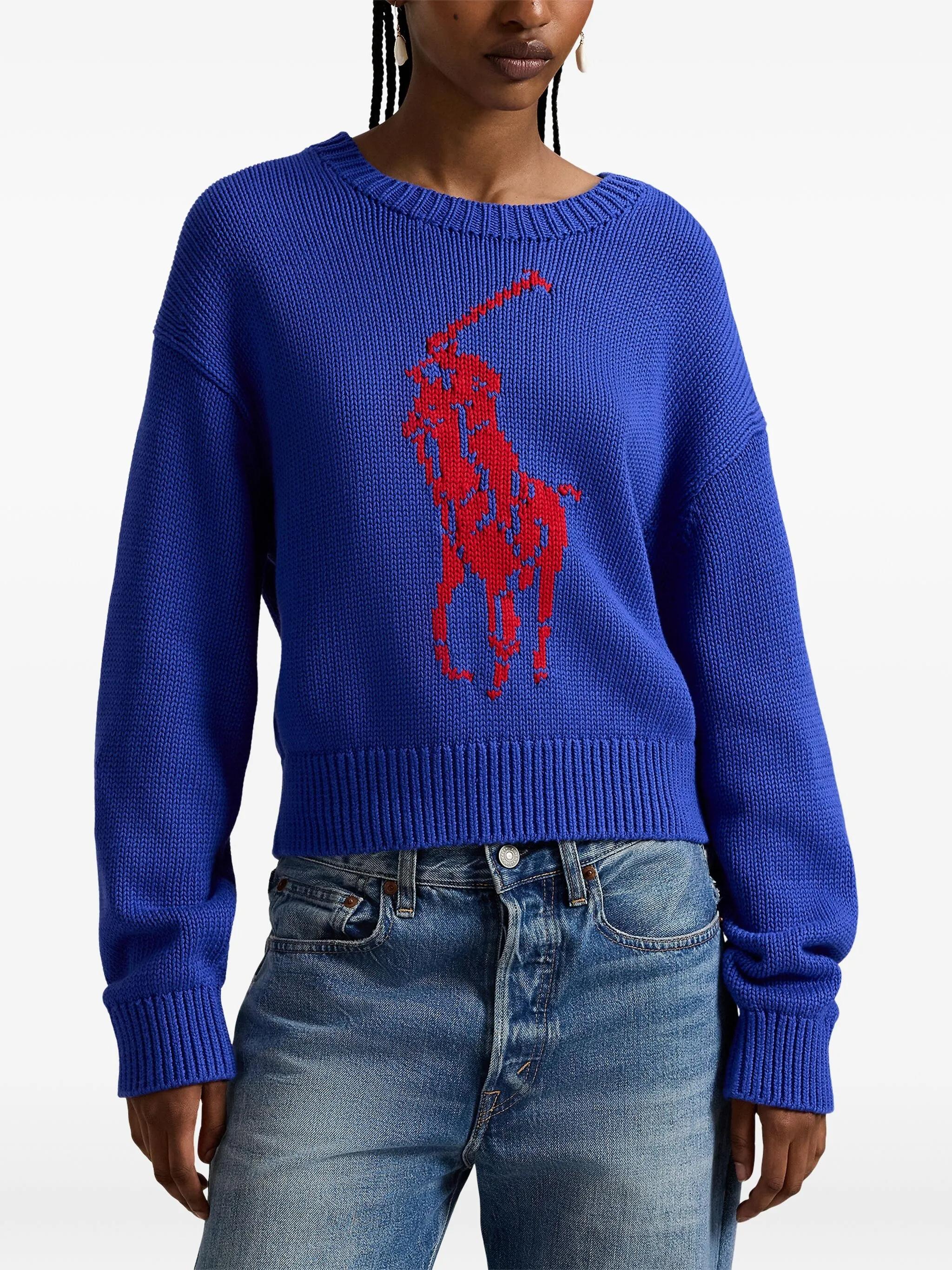 Maglione in cotone con Big Pony 211A96234 001 RALPH LAUREN 