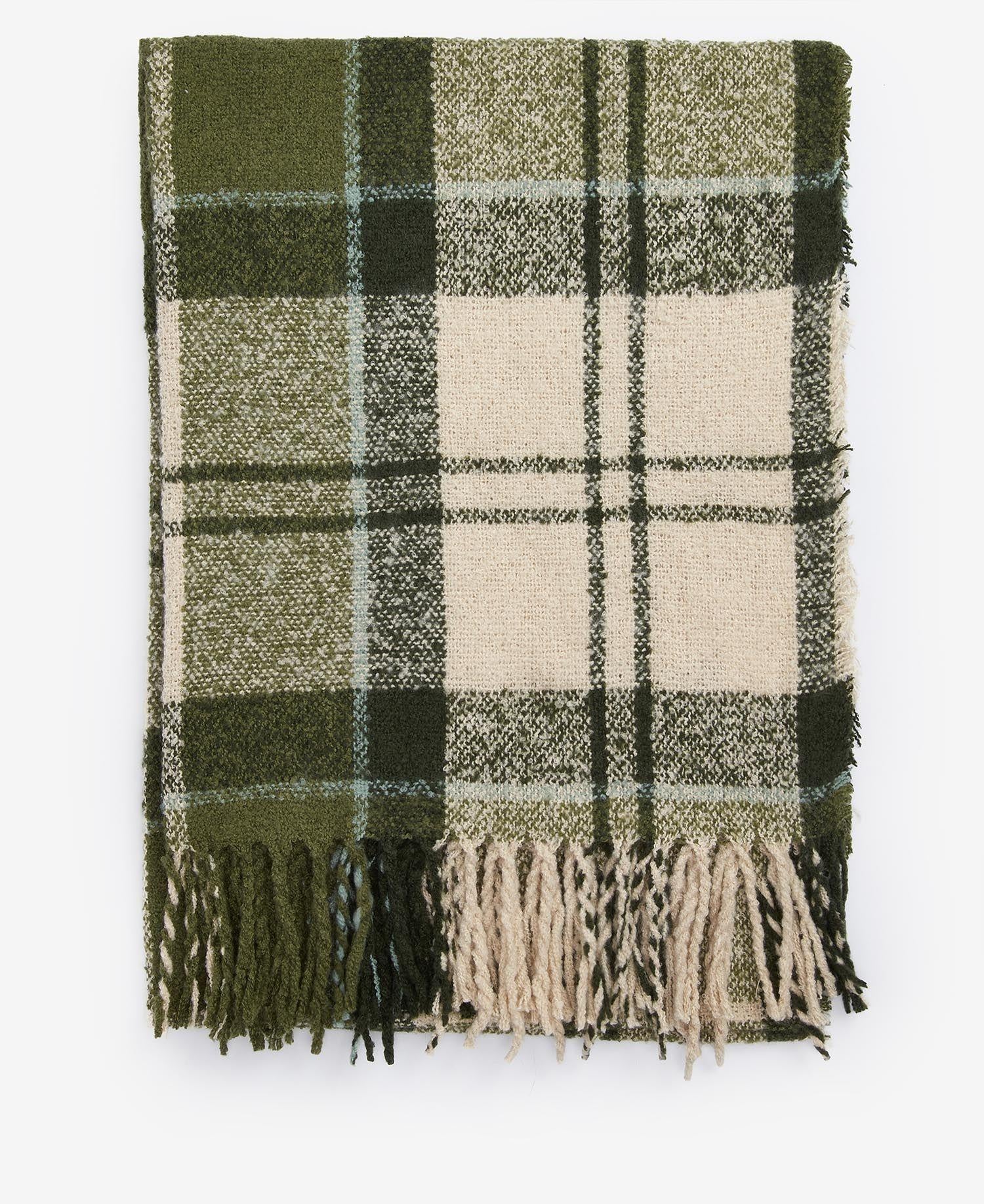 Sciarpa donna in tessuto bouclè tartan