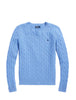 Maglia donna girocollo a trecce