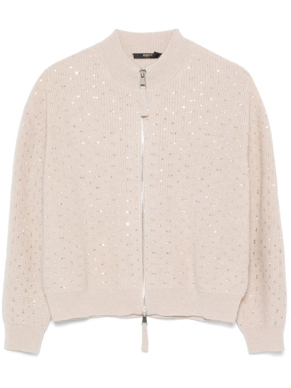 Cardigan donna misto lana con decorazioni