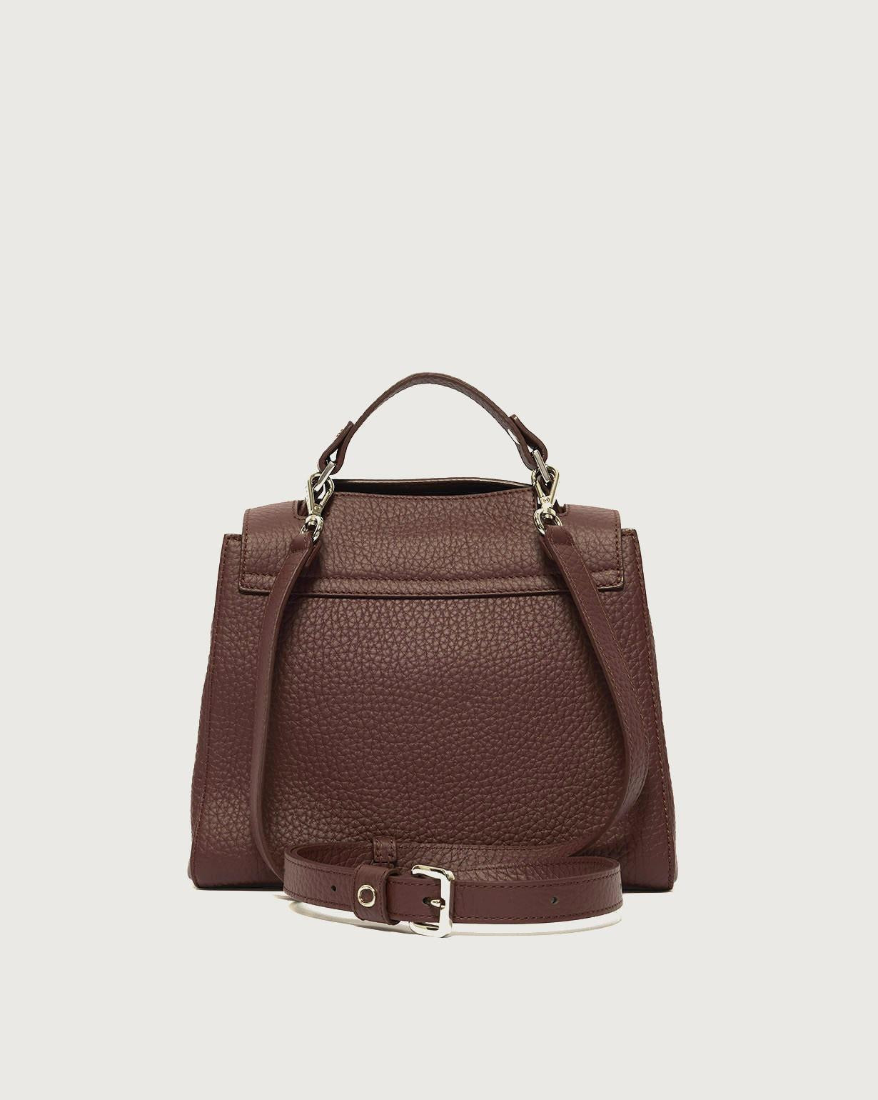 Borsa Sveva Soft Piccola a mano in pelle con tracolla<BR/> B01999SOF CAFFE ORCIANI 