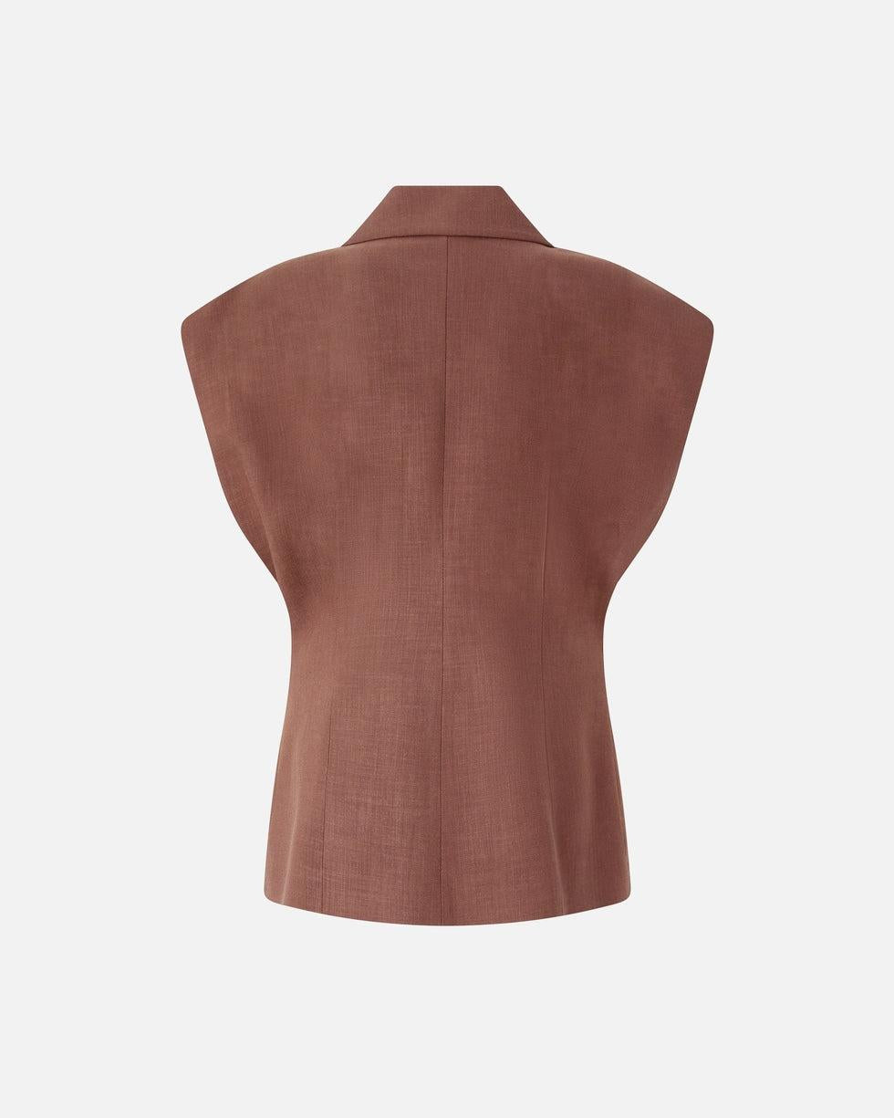 Giacca smanicata effetto rustico<BR/> 106509A2W6 L78 PINKO 