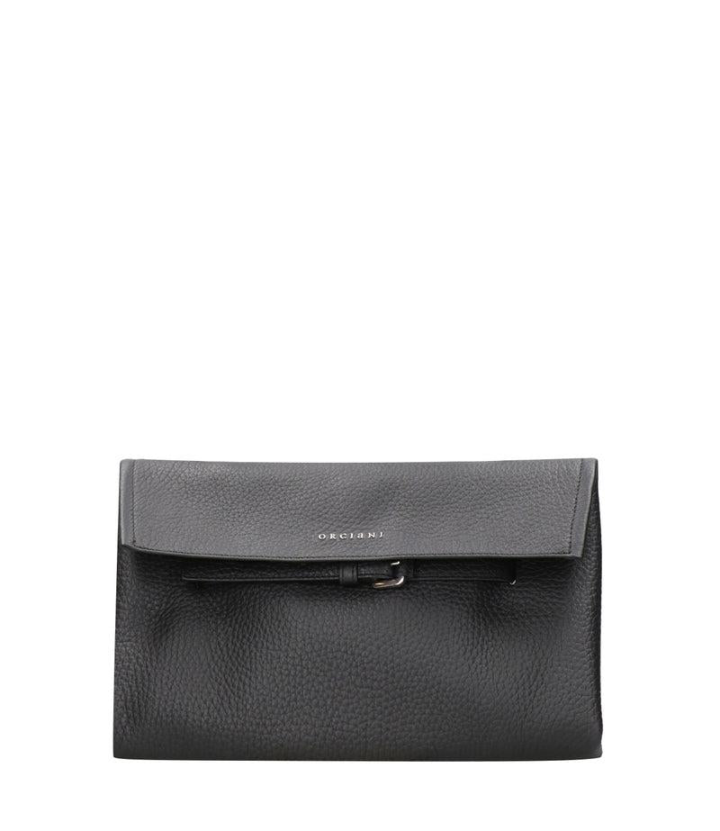 Borsa Venus Clutch Soft a mano in pelle martellata<BR/> B02213SOF NERO ORCIANI 