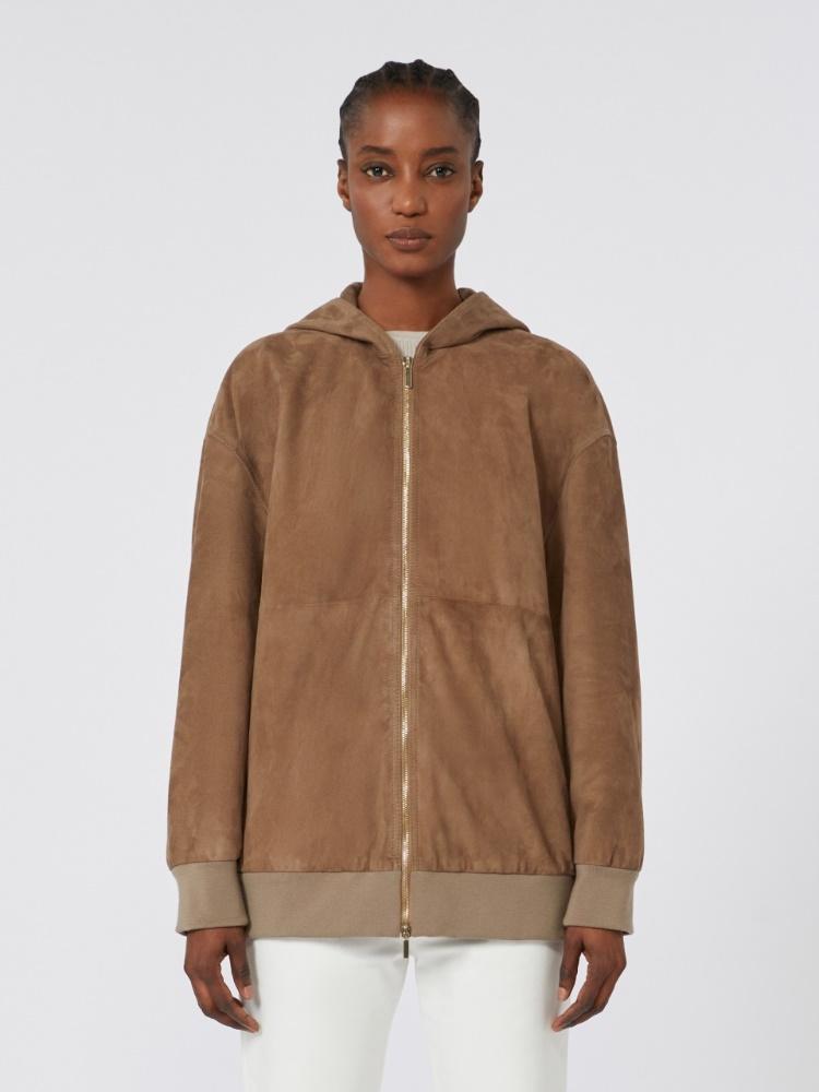 Giacca con cappuccio in suede ZENO 002 S MAX MARA 