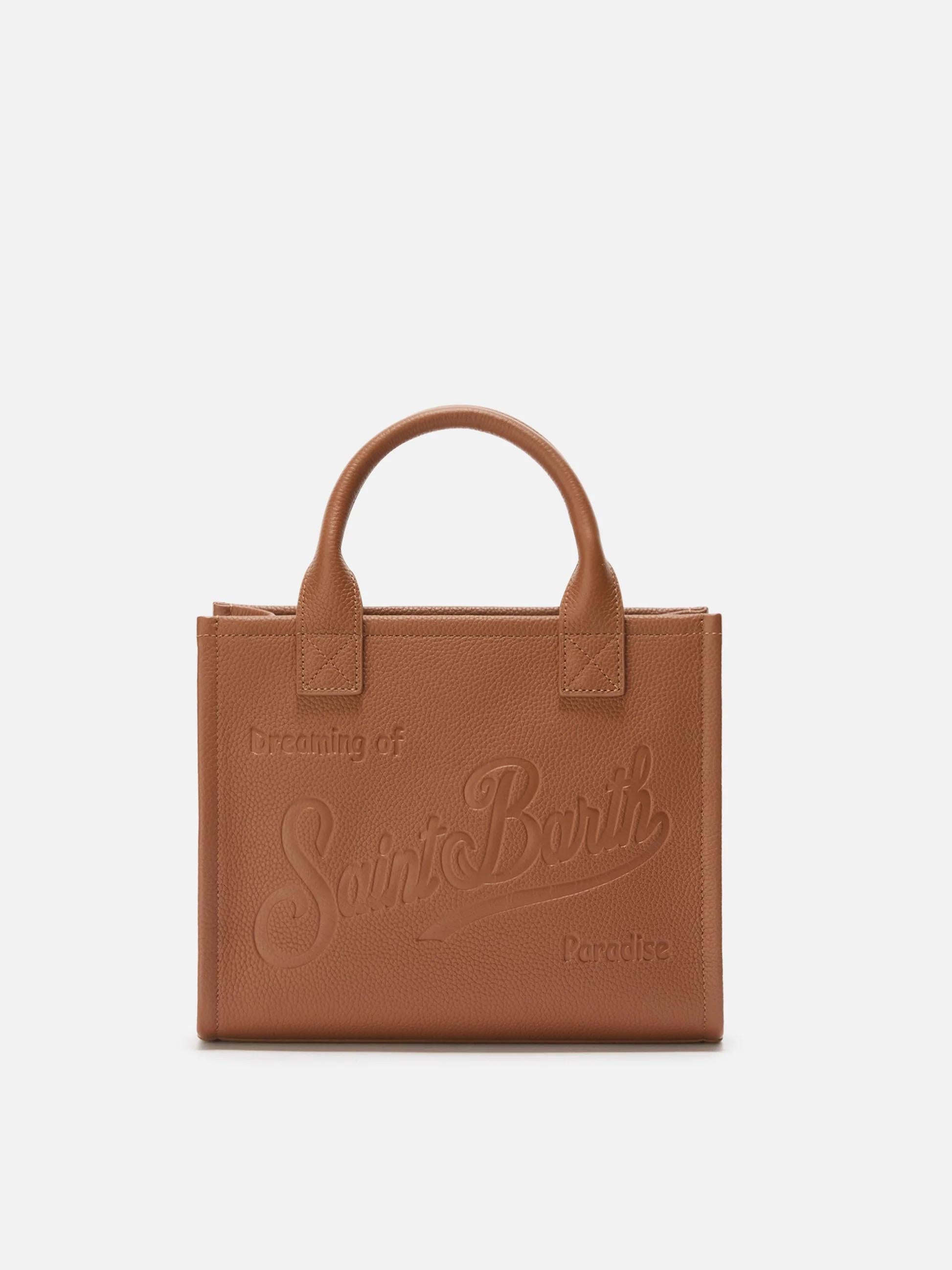 Borsa a spalla Vanity Bag Midi in pelle martellata cammello VANMD001 00532I MC2 SAINT BARTH 