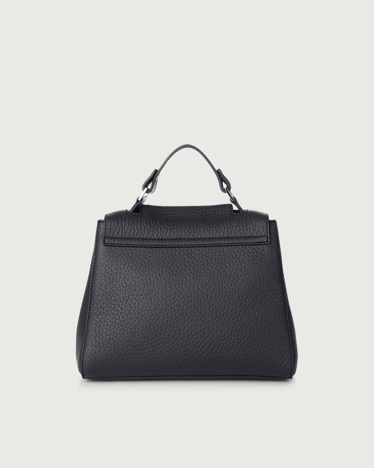 Borsa Sveva Soft Piccola a mano in pelle con tracolla<BR/> B01999SOF NAVY ORCIANI 