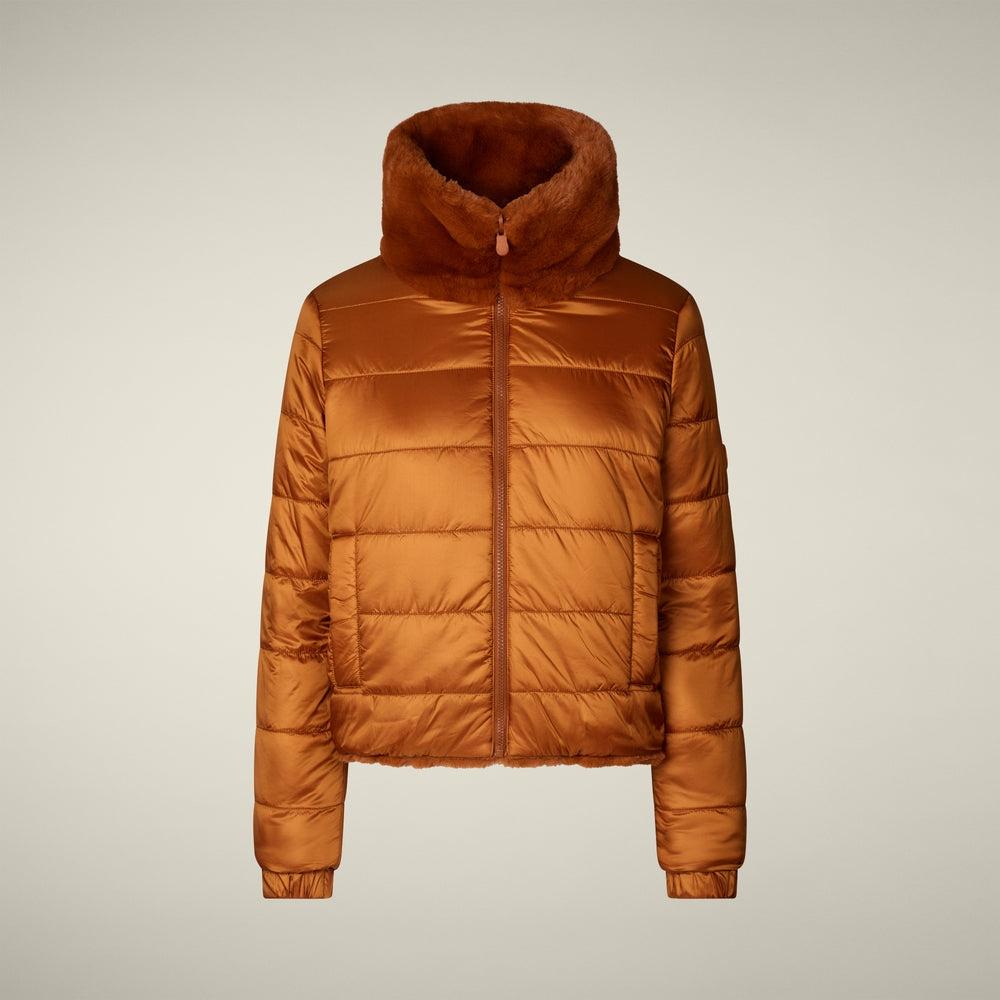 Giacca donna reversibile mod. Margherita marrone caramello D31352W 40044 SAVE THE DUCK 