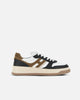 Men's shoe in smooth leather with suede inserts