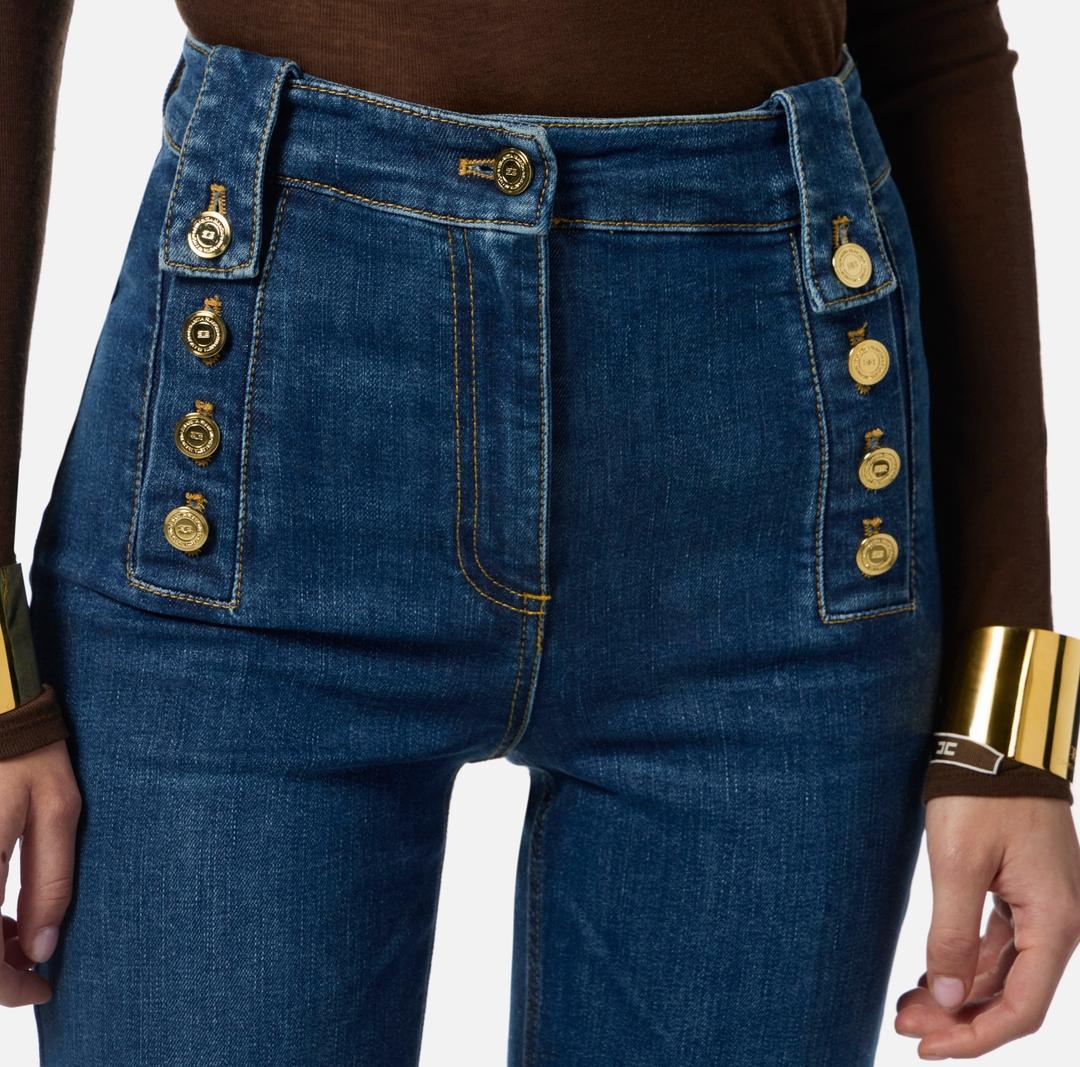 Jeans a palazzo con bottoni PJ02D56E2 104 ELISABETTA FRANCHI 