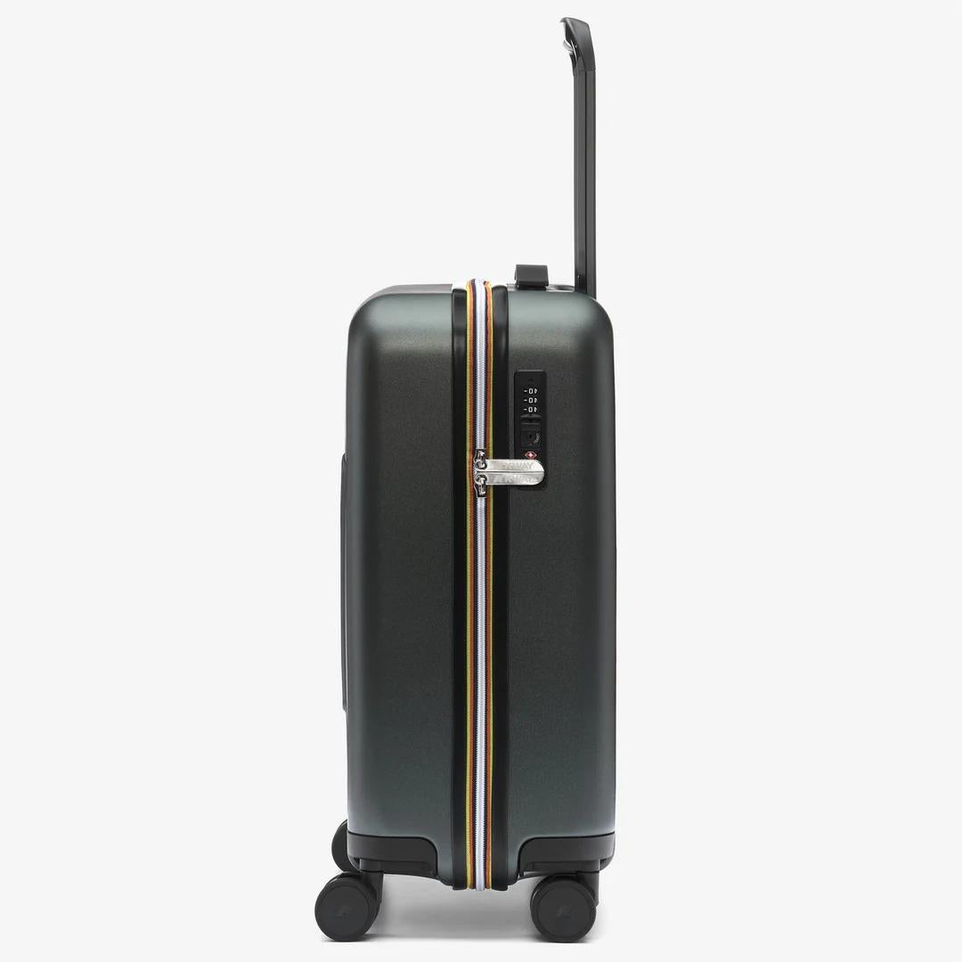 EUDOXIE LOGO<BR/>GREEN BLACKISH<BR/>Borsa trolley unisex in policarbonato K81372W WMR K-WAY 