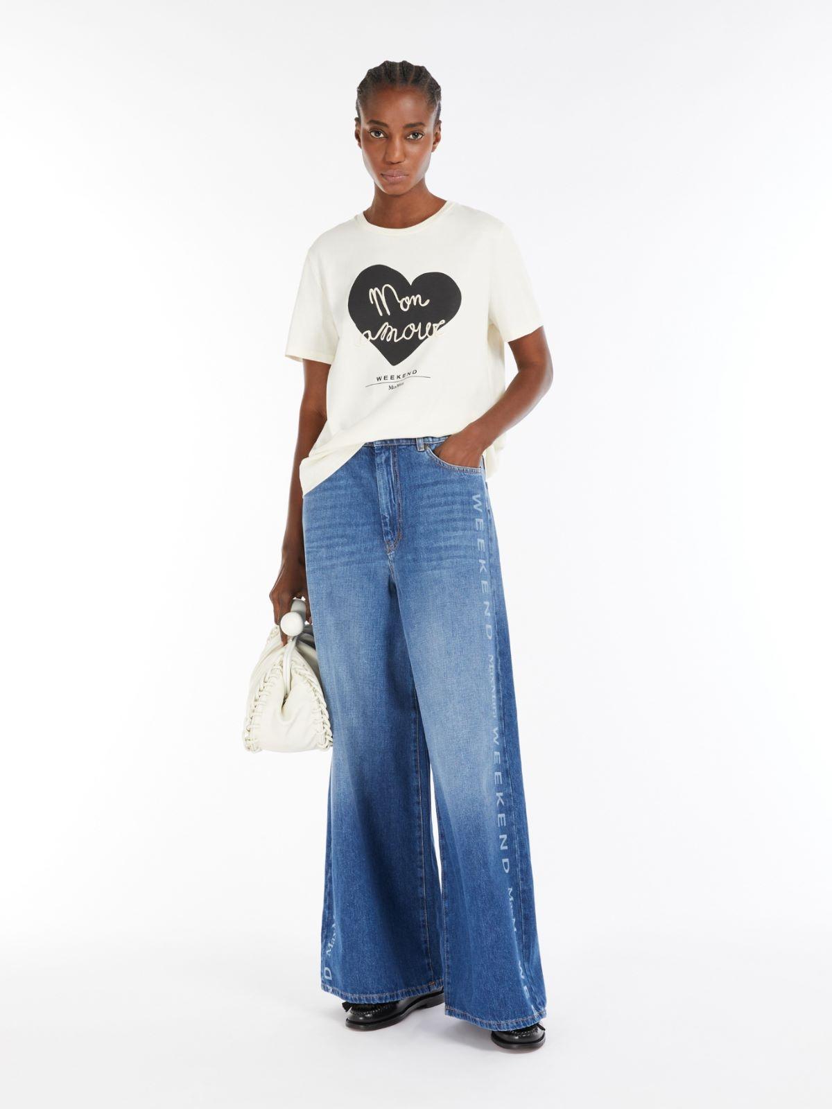 T-shirt donna in jersey di cotone con stampa cuore VELLO 005 WEEKEND 