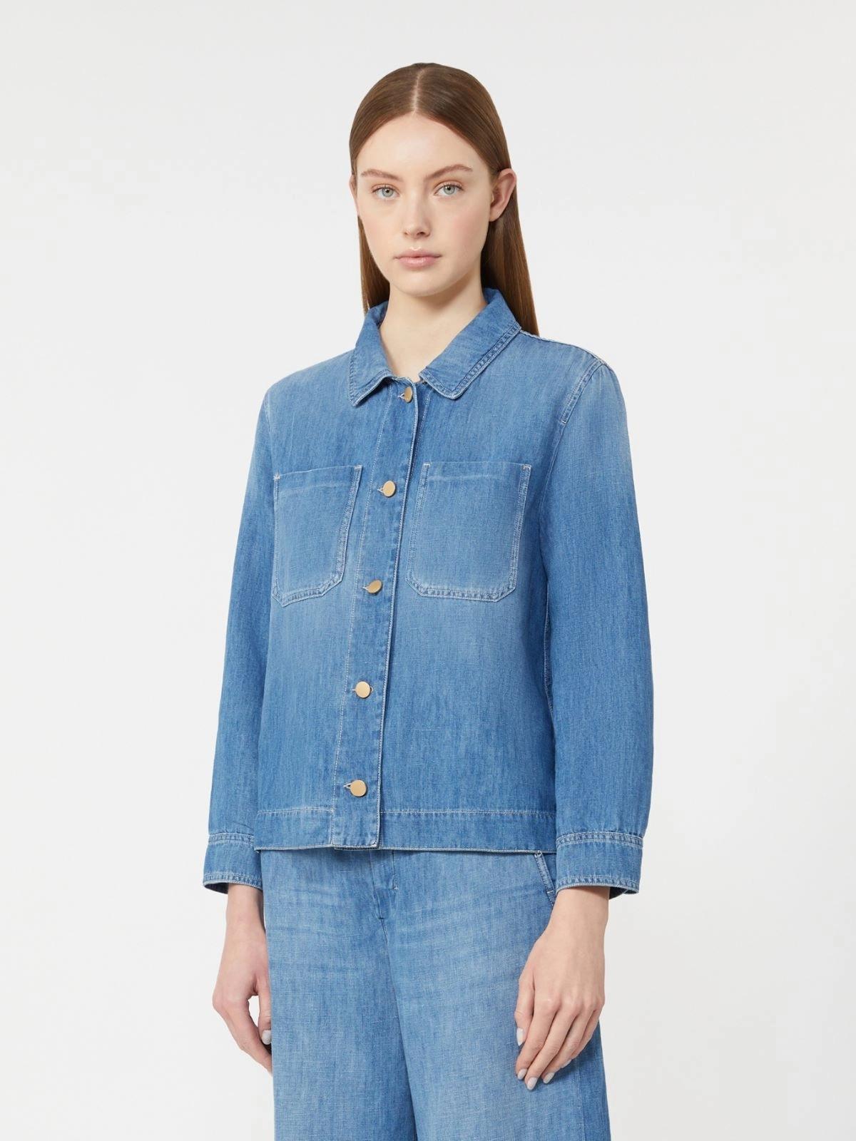 Giacca in denim di cotone e lino - Blu SMMGALANTE 001 S MAX MARA 2 