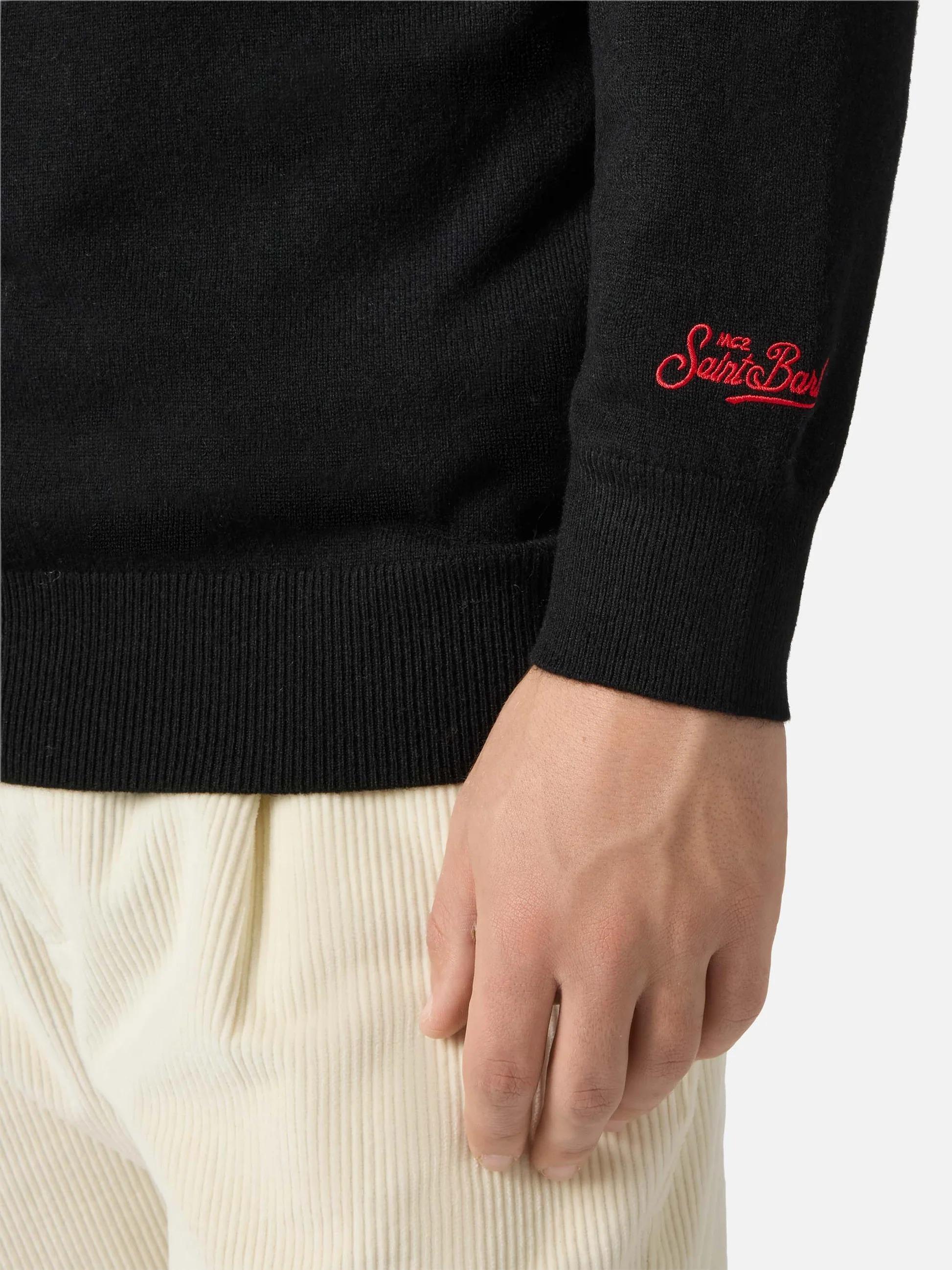 Maglione a girocollo Heron Light con ricamo Panda is rare HER0024 03120I MC2 SAINT BARTH 