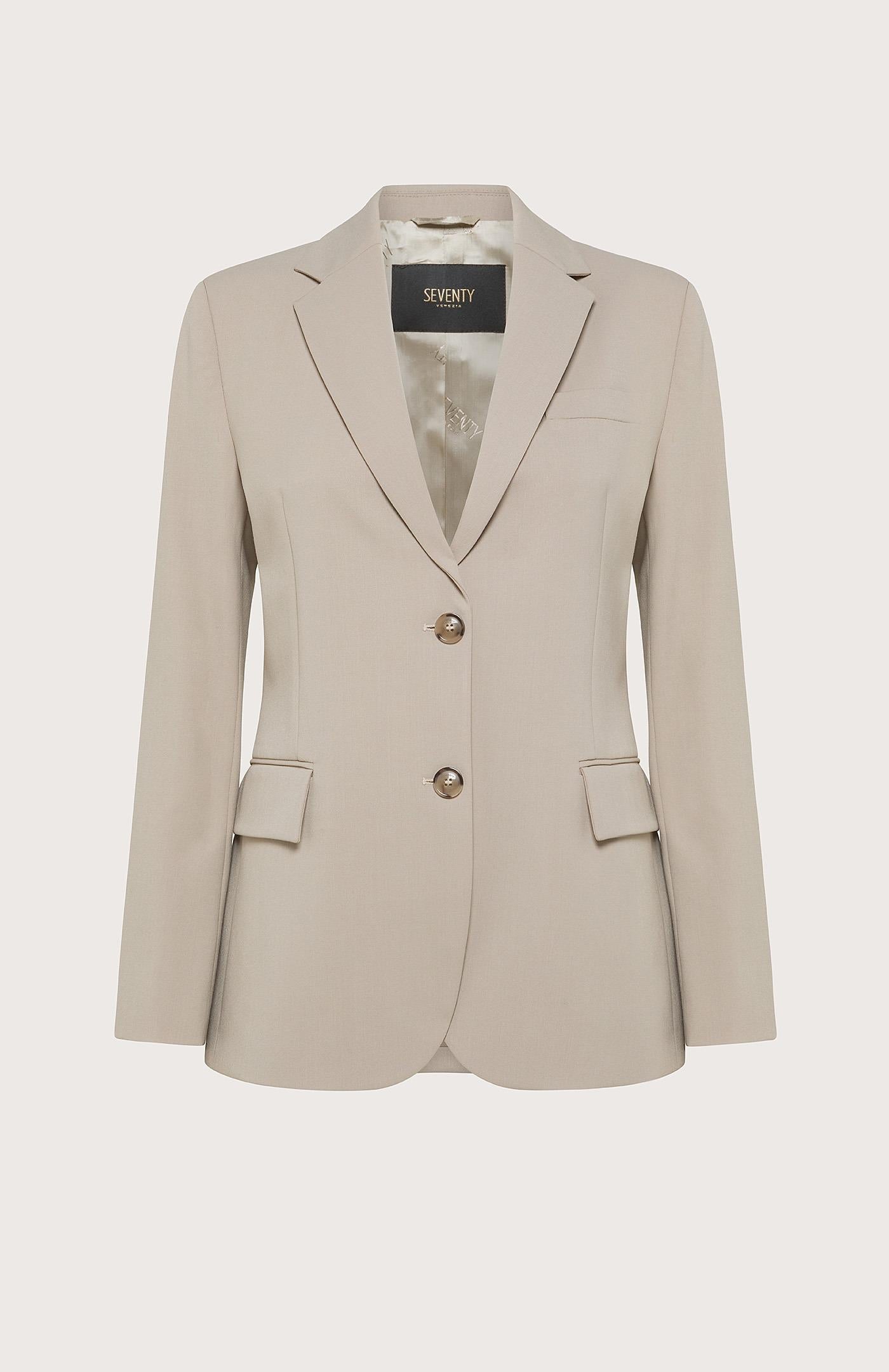 Women's single-breasted wool blend jacket