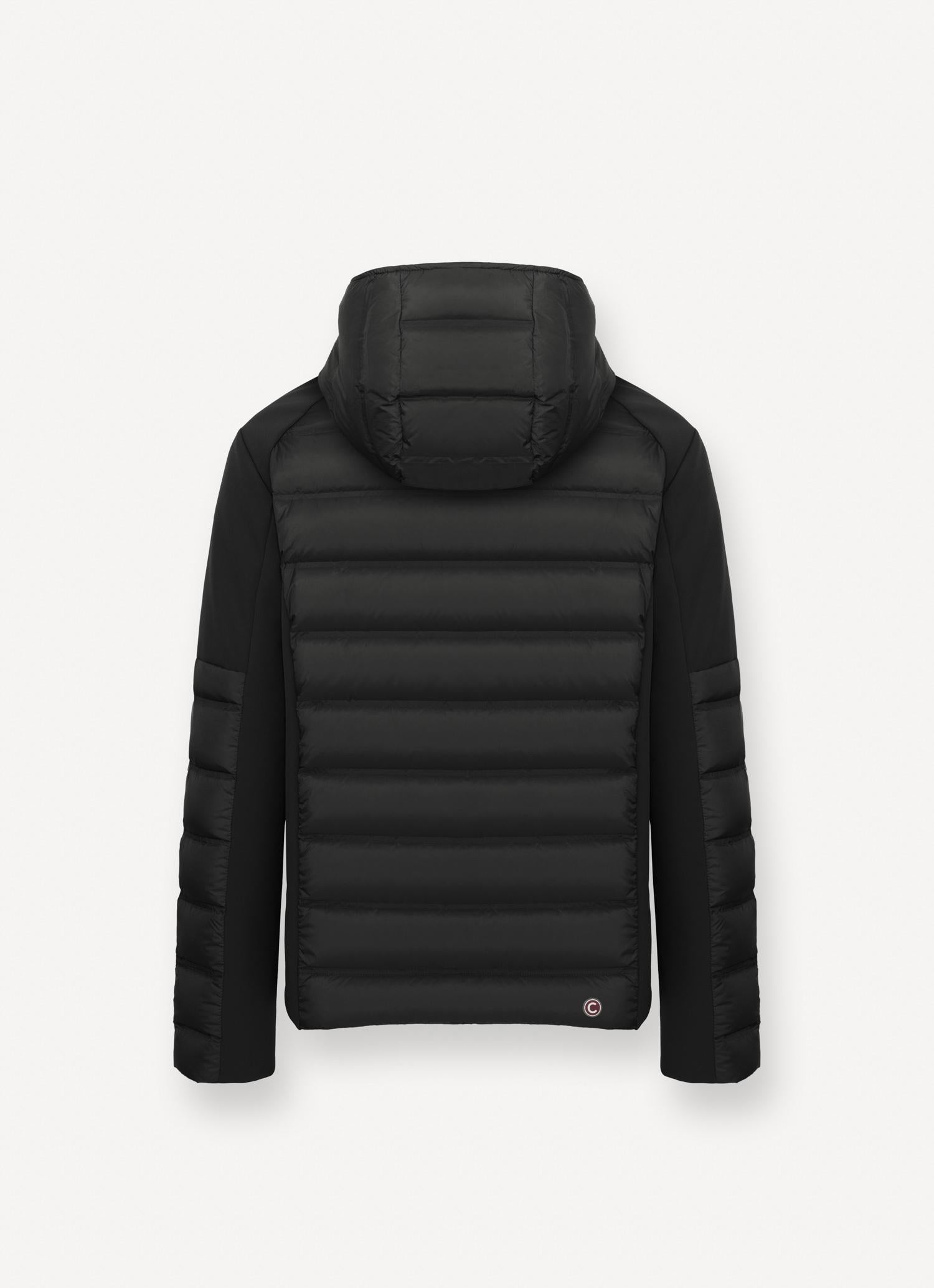Men's double fabric down jacket with hood