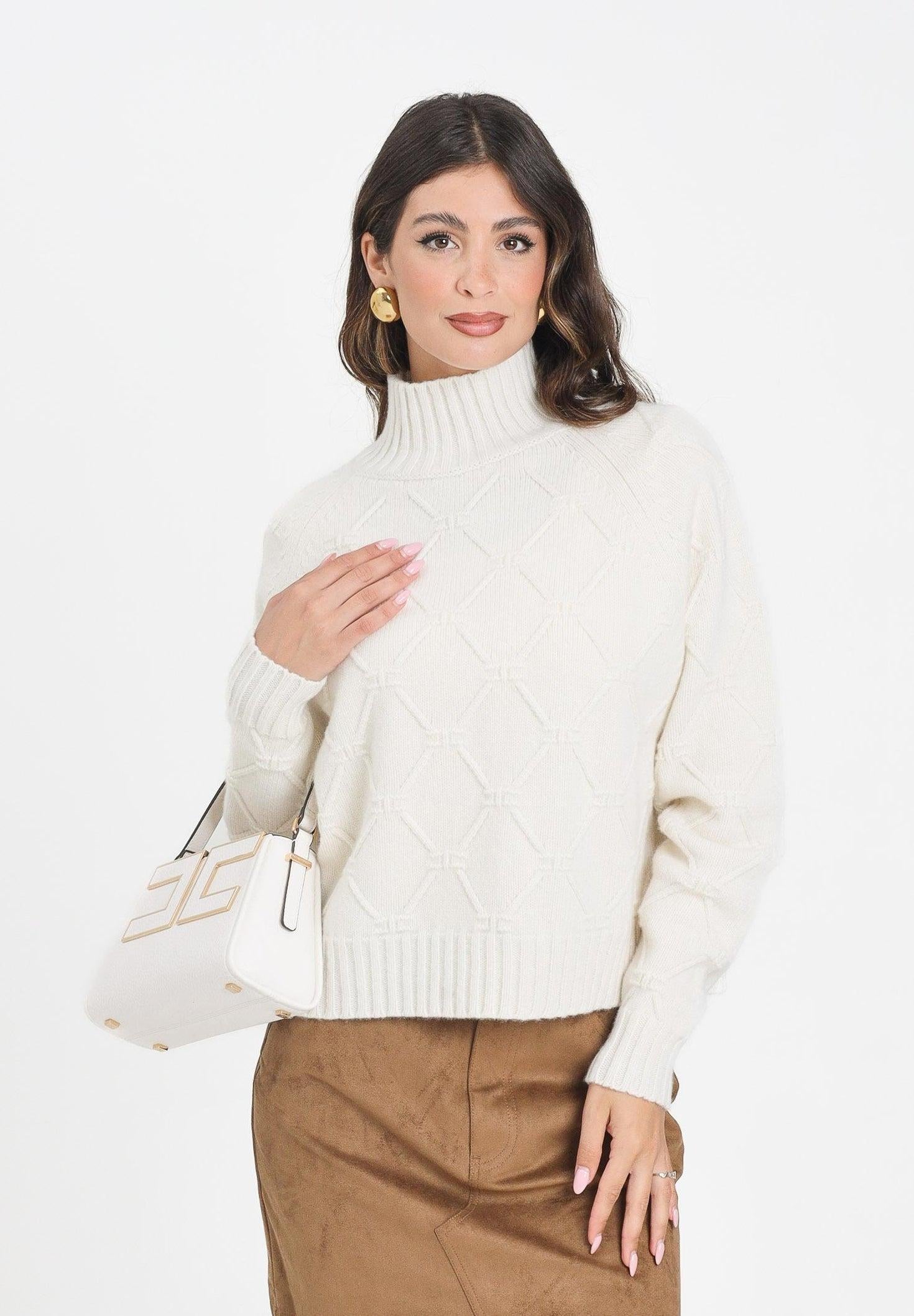 Pullover in maglia con losanghe jacquard MK55T57E2 DZ9 ELISABETTA FRANCHI 