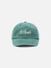 Cappellino Davis con visiera in cotone verde con logo ricamato
