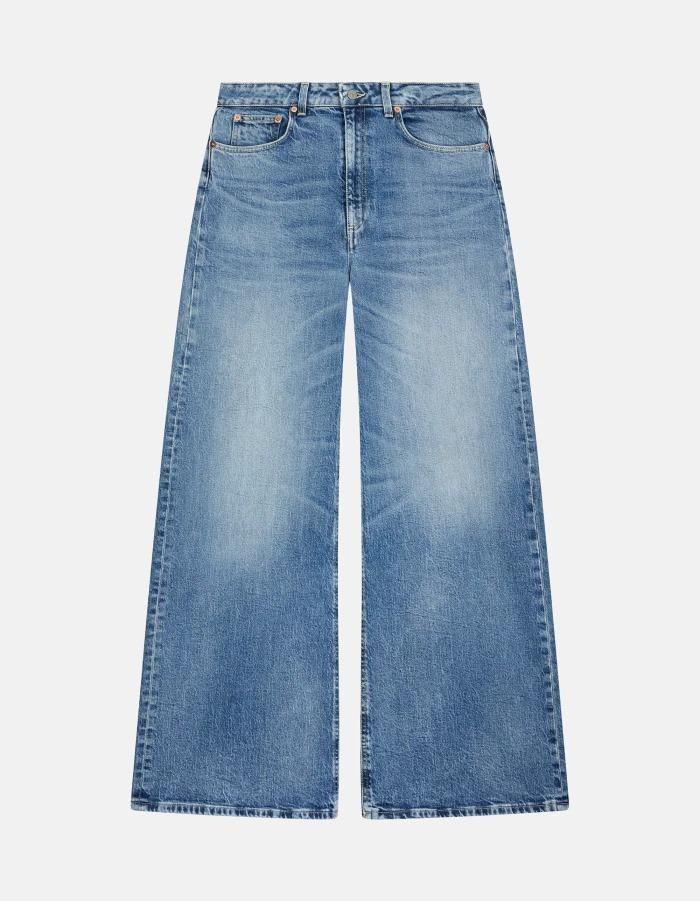 Jeans Beatrix wide leg in denim stretch riciclato<BR/> DP828DSH371LO3 800 DONDUP 