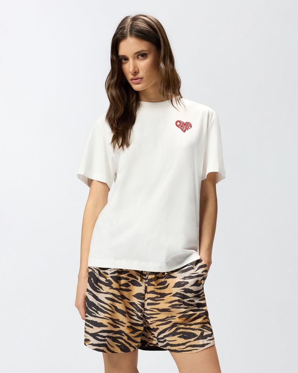 T-shirt con lettering Amore in strass<BR/> 105526A33I ZR2 PINKO 