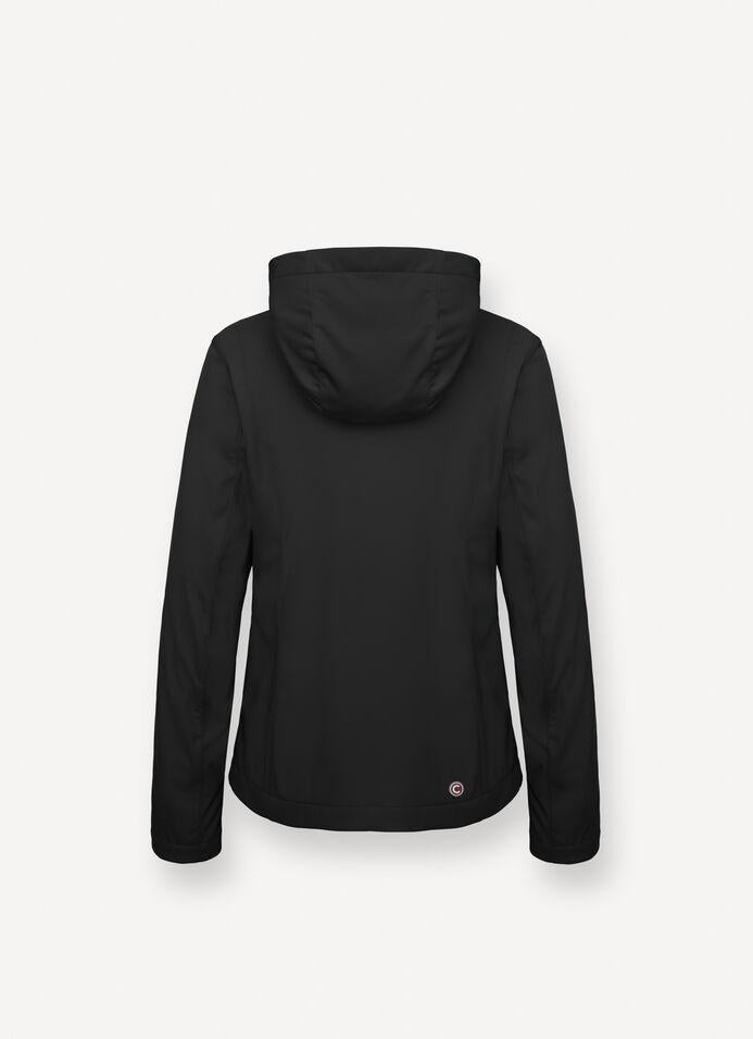 Giacca in softshell con cappuccio in tessuto tecnico