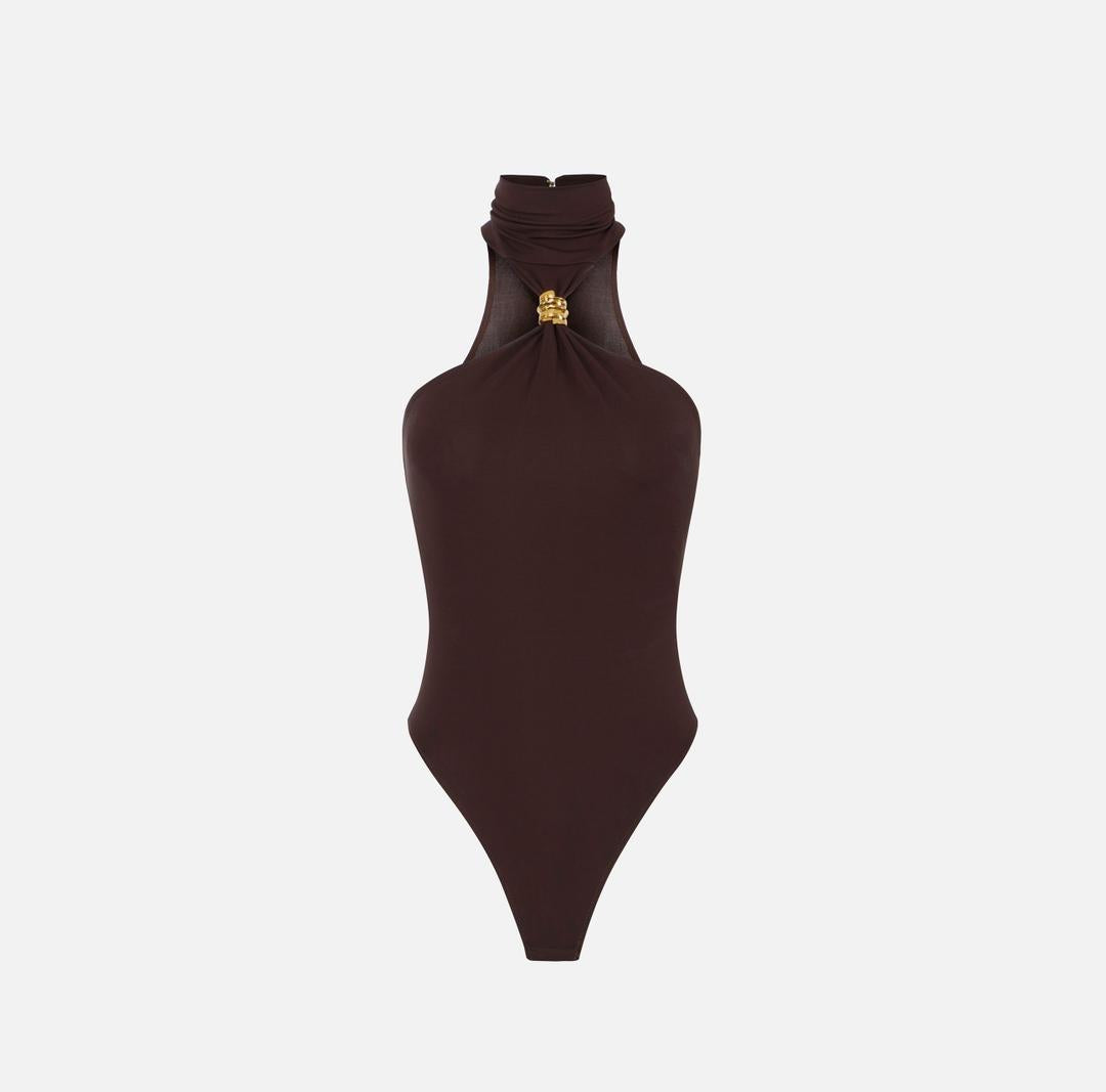 Body in jersey crêpe con dettaglio gioiello BO01761E2 EV9 ELISABETTA FRANCHI 