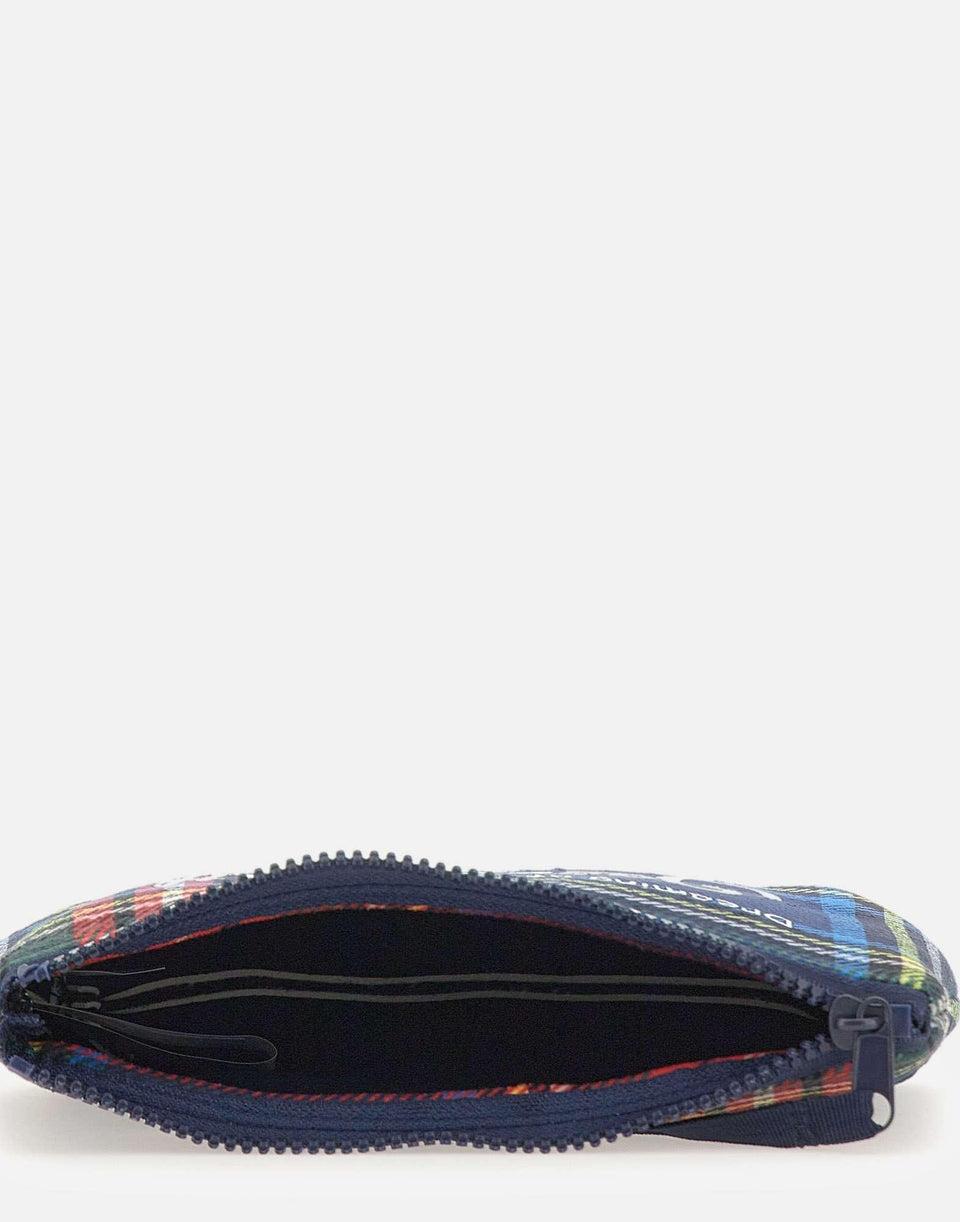 Pochette Aline effetto lana con stampa tartan blu ALI0002 01691I MC2 SAINT BARTH 