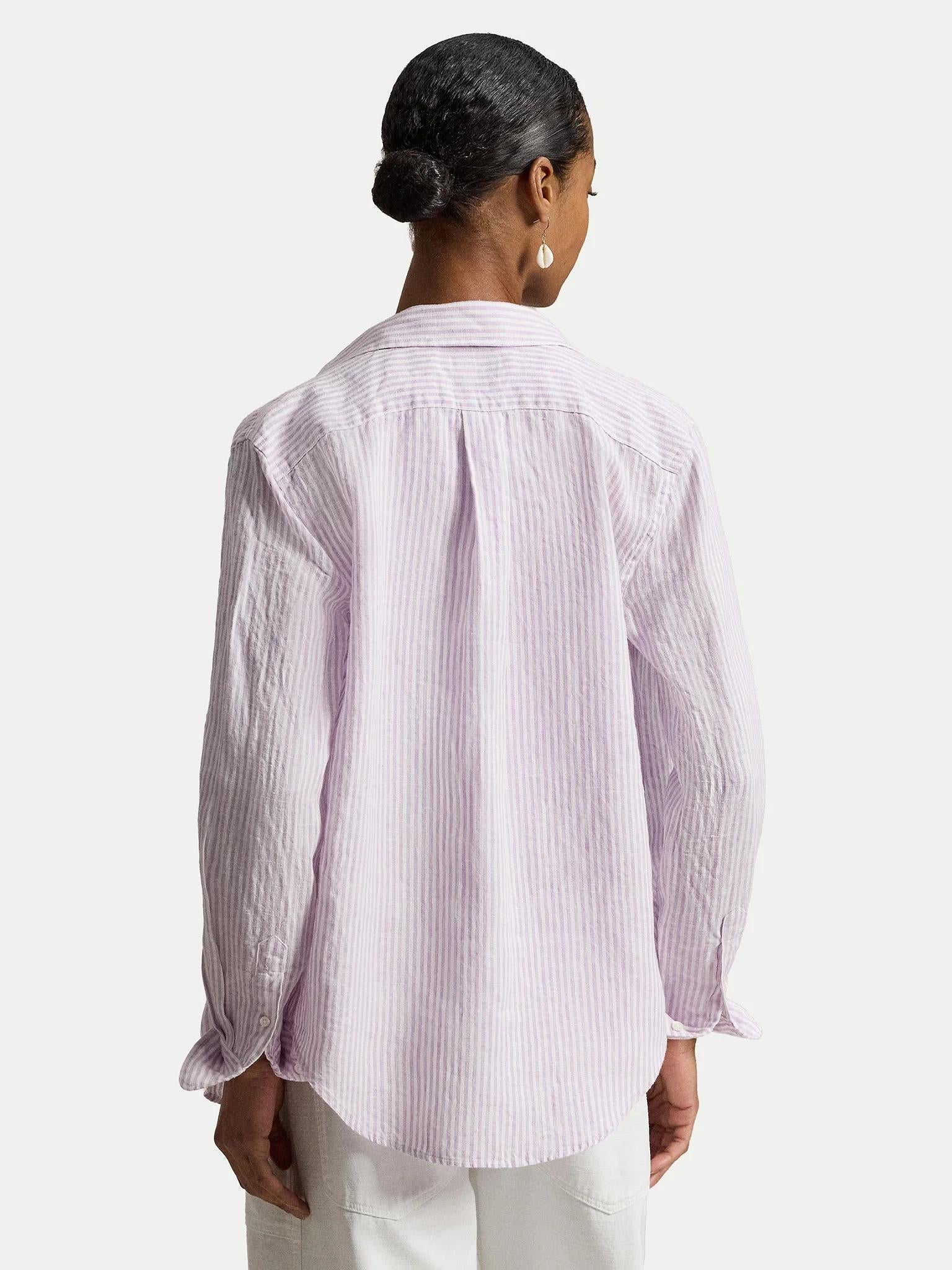 Camicia donna in lino a righe 211A96158 006 RALPH LAUREN 