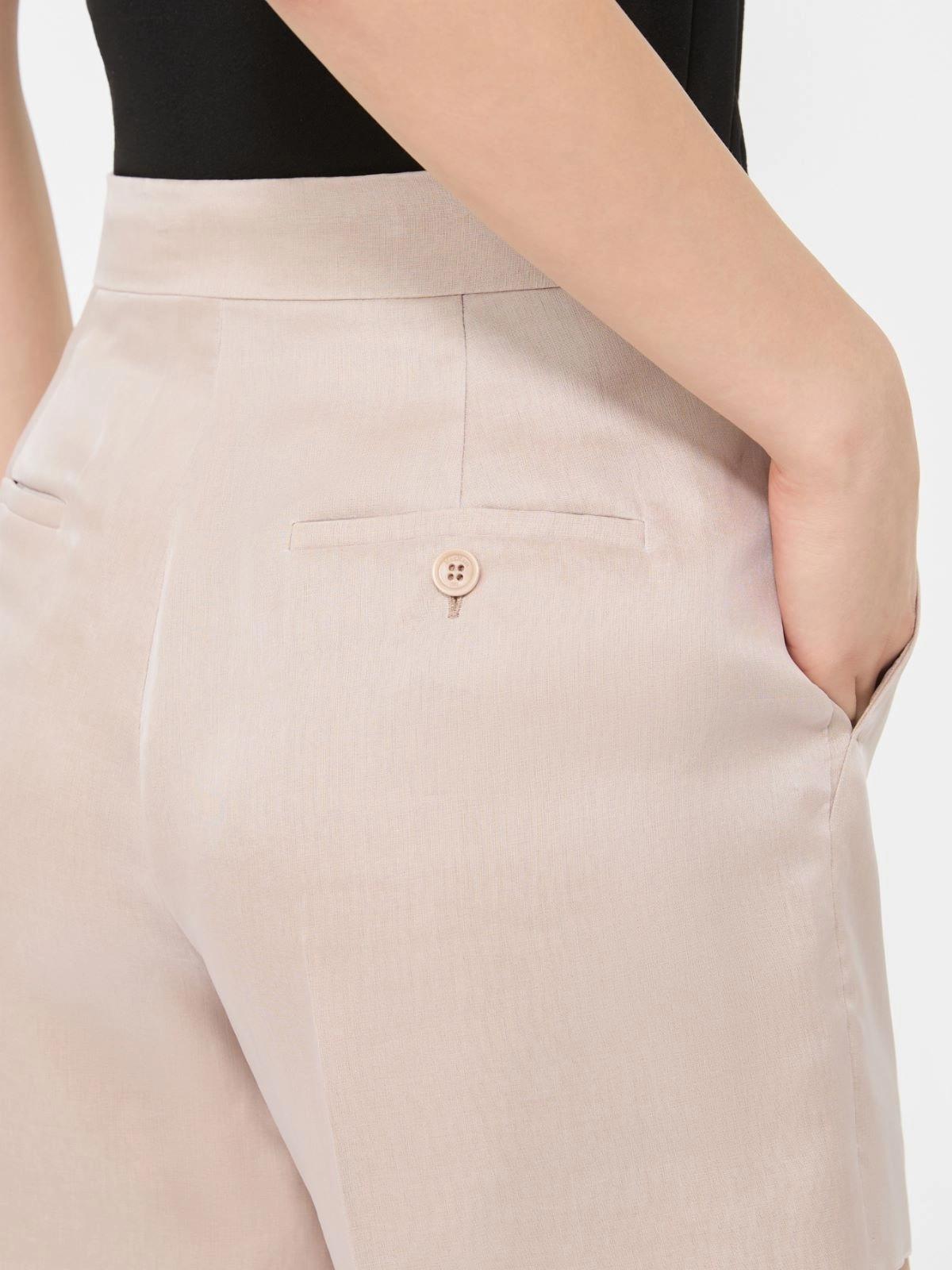 Short in tela di lino - Cammello MXSAEROSI 003 MAX MARA SFILATA 