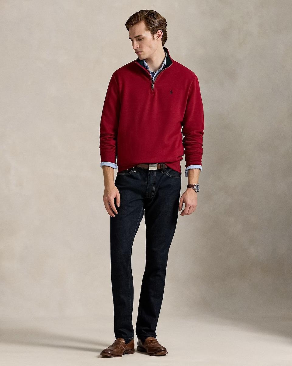Felpa misto cotone mezza zip 710981468 002 RALPH LAUREN 