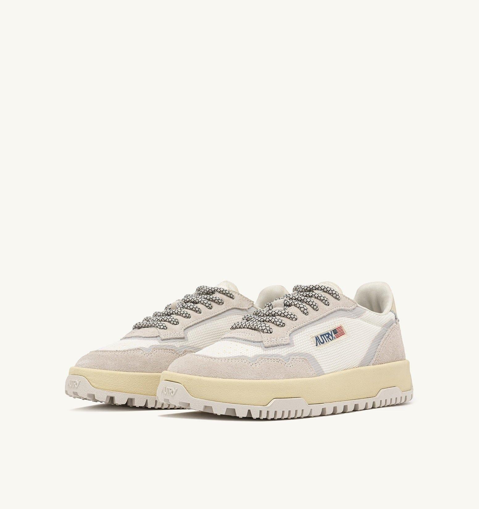 SNEAKERS WILDPACE LOW IN DRAGON MESH E SUEDE BIANCO E MARSHMALLOW<BR/> LDLM AK01 AUTRY ACTION SHOES 