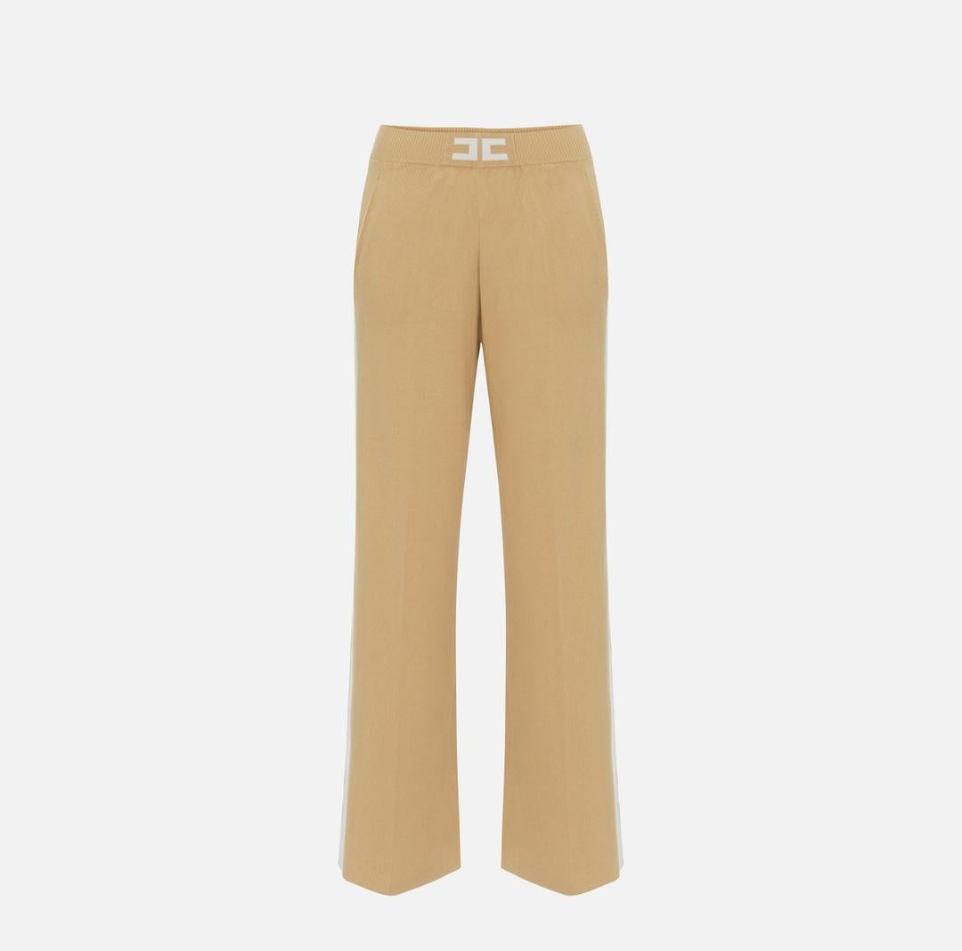 Pantaloni in viscosa con bande lucide KP69S56E2 EG2 ELISABETTA FRANCHI 