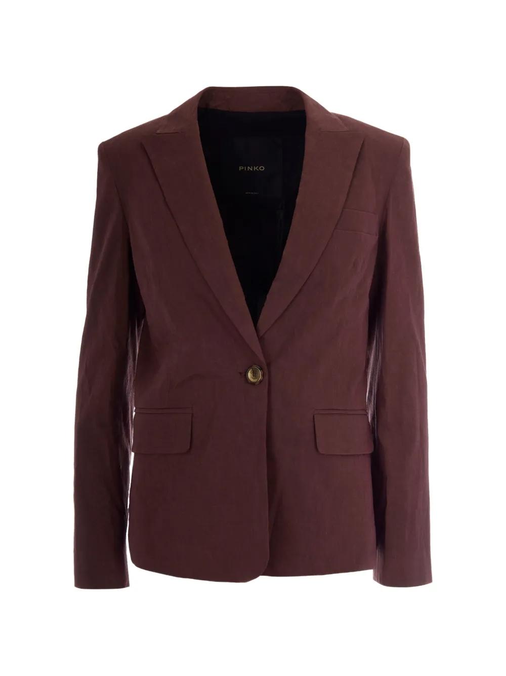 Giacca monopetto marrone da donna 106597A34I L78 PINKO 