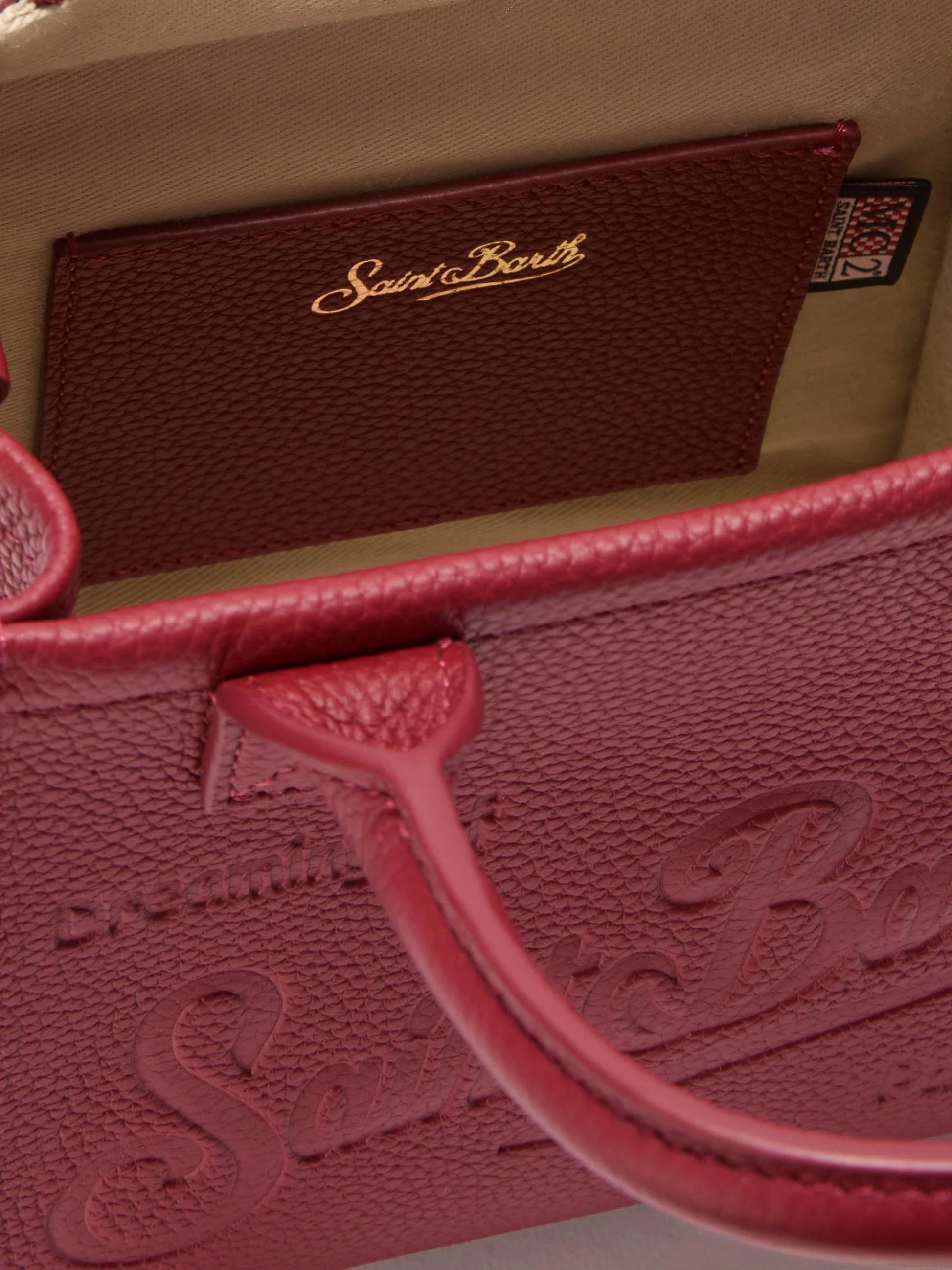 Borsa a spalla Vanity Bag Mini in pelle martellata bordeaux VANMI001 00777I MC2 SAINT BARTH 