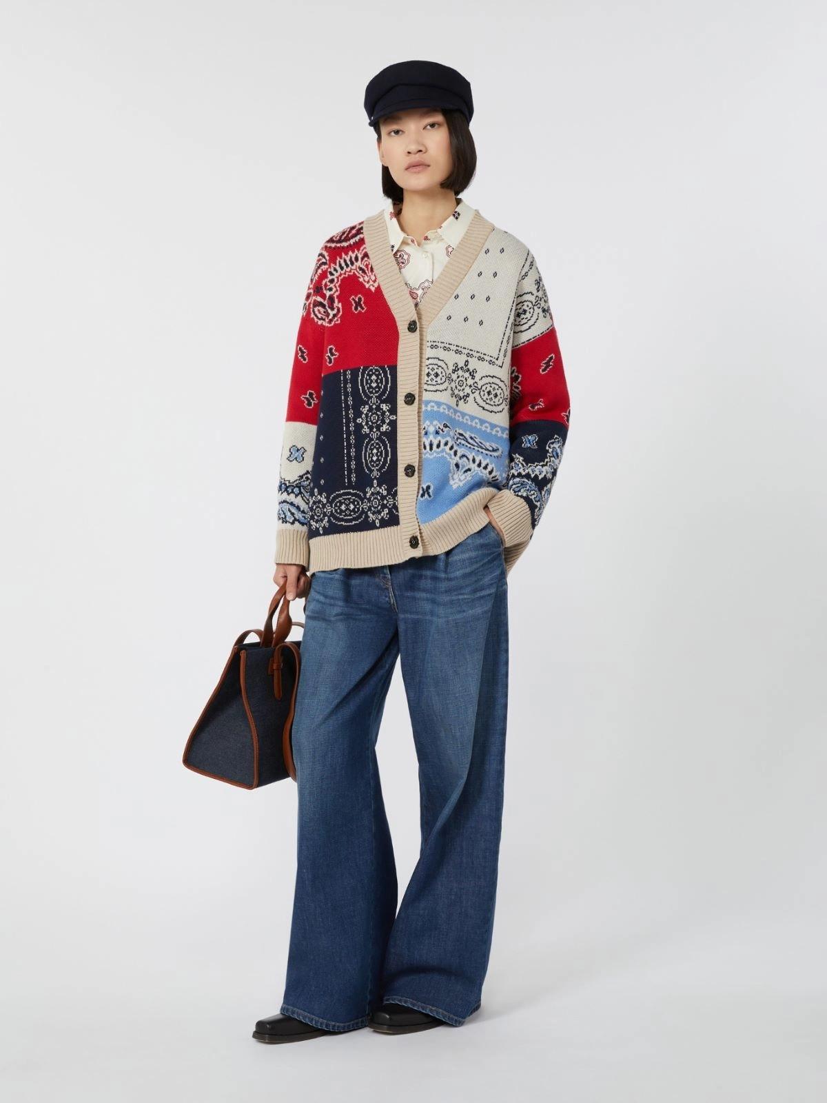 Cardigan over in filato jacquard BAOBAB 001 WEEKEND 