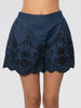 MC2 SAINT BARTH Pantaloncino Chambry in Denim con Ricami Blu