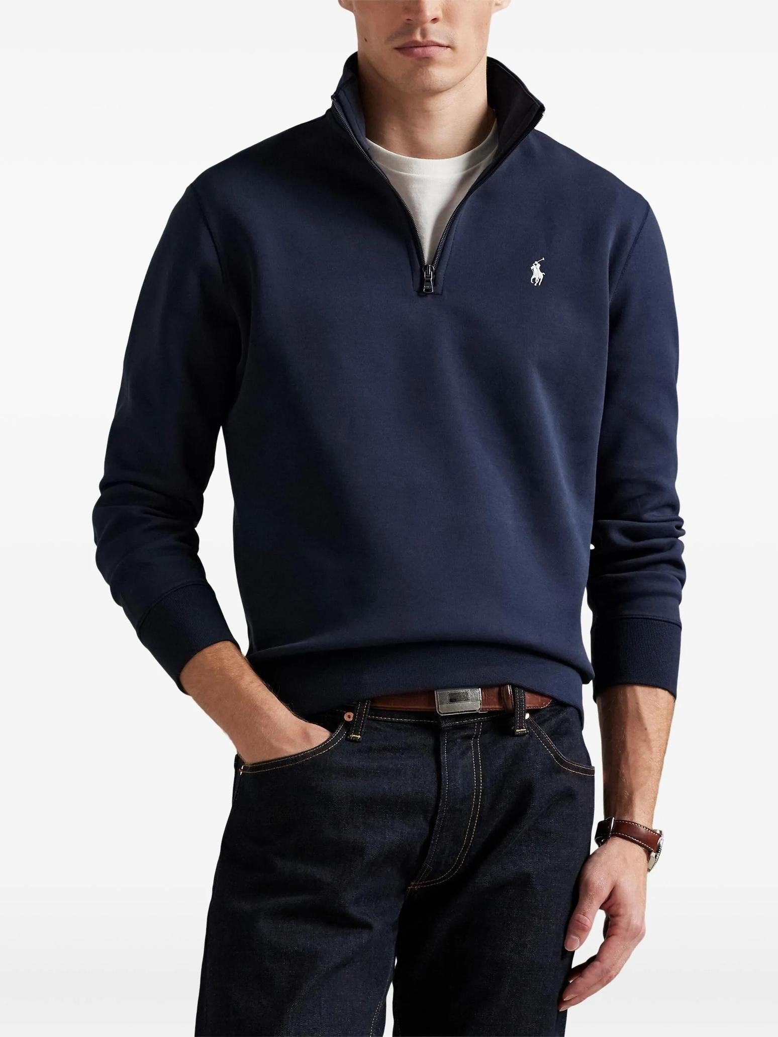Felpa in cotone a mezza zip 710P06234 002 RALPH LAUREN 