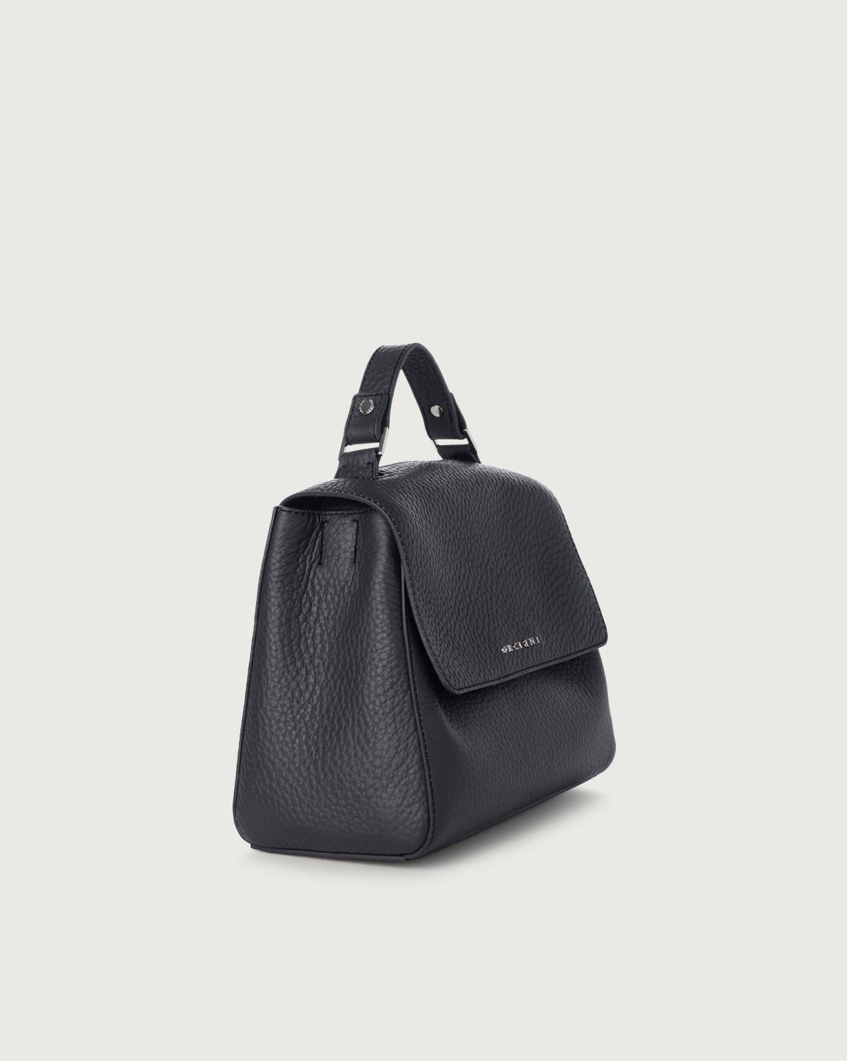 Borsa Sveva Soft Piccola a mano in pelle con tracolla<BR/> B01999SOF NAVY ORCIANI 