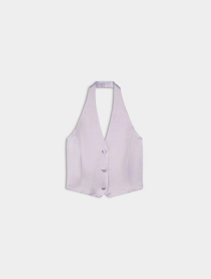 Gilet aderente misto lino rasato